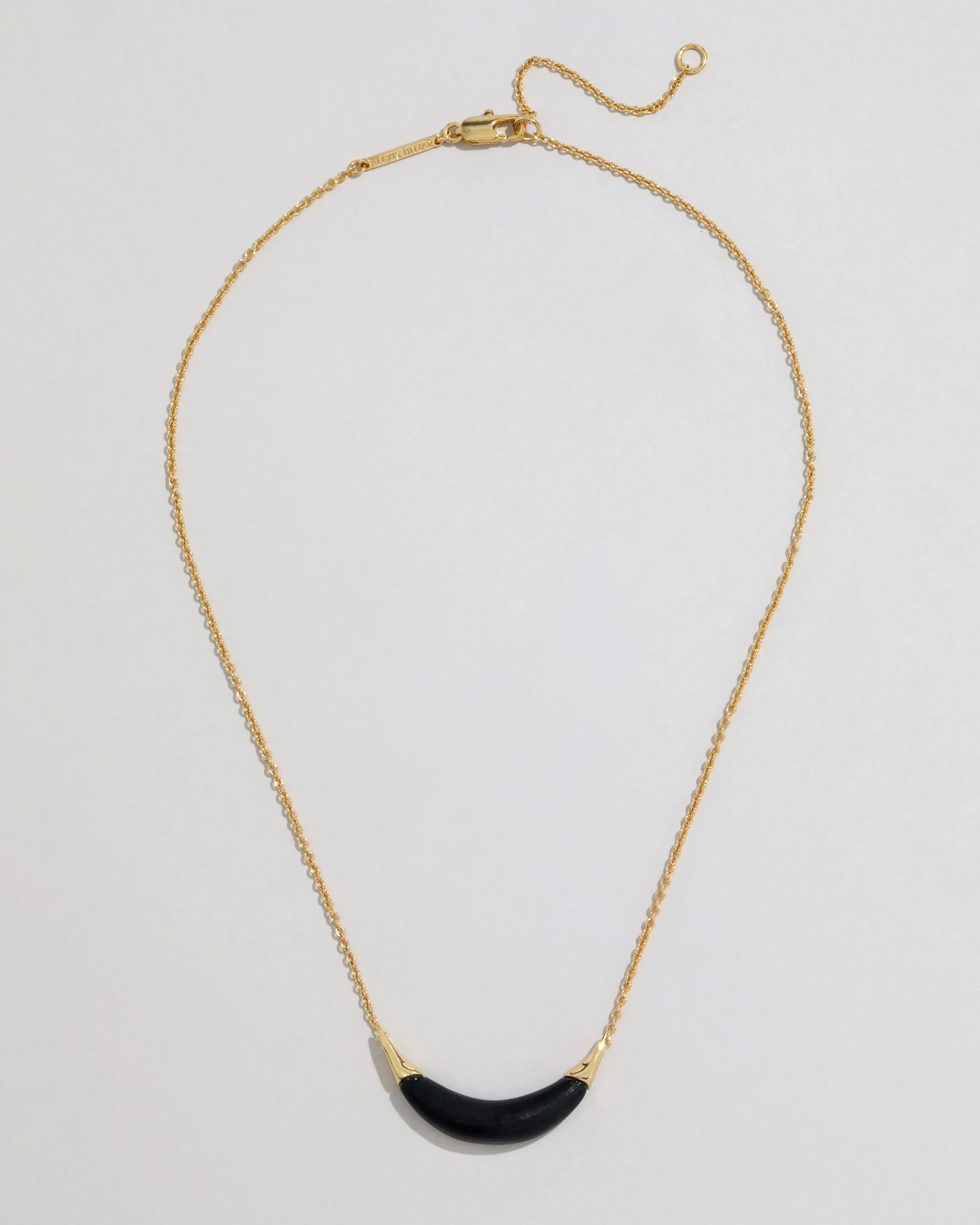 Gold Capped Crescent Lucite Necklace- Black sold by Alexis Bittar product image thumbnail 4