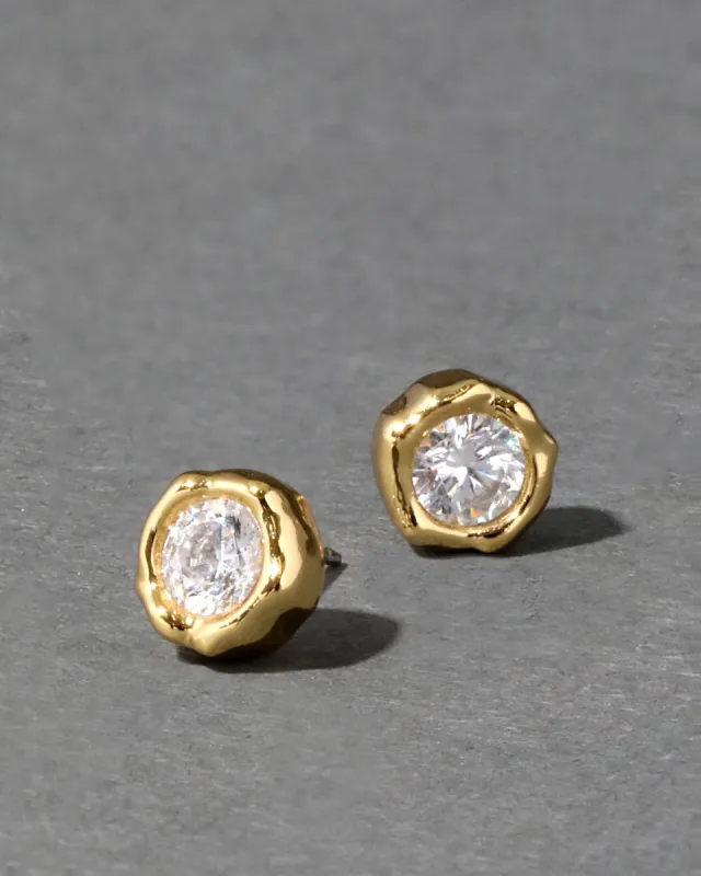 Asterales Molten Bezel Stud Earring- Gold sold by Alexis Bittar