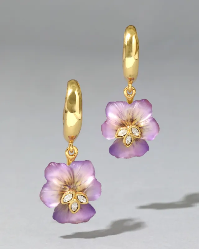 Pansy Petite Lucite Hoop Earring- Field Pansy sold by Alexis Bittar