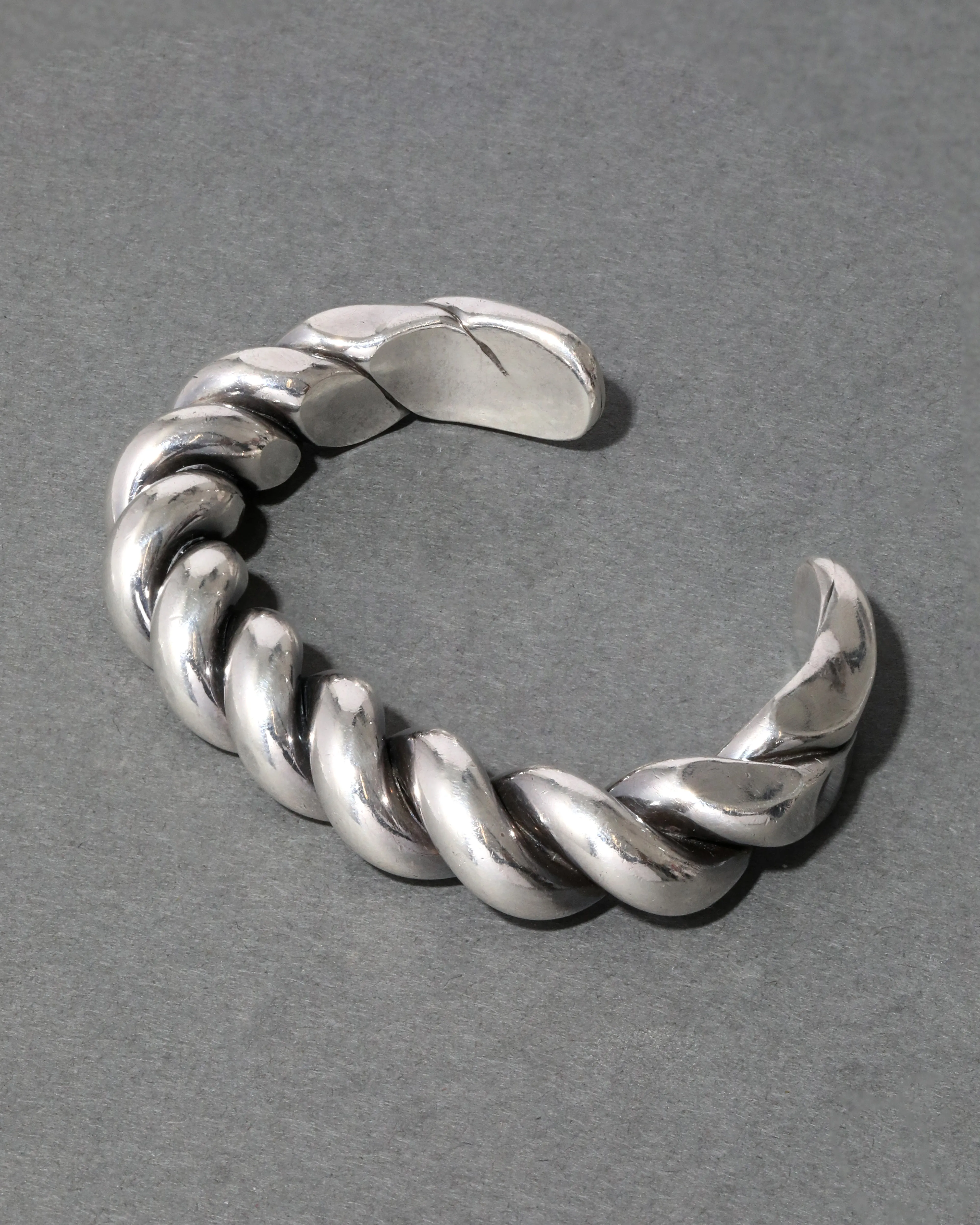 Vintage 1970s Sterling Silver Handmade Spiraled Cuff Bracelet sold by Alexis Bittar product image thumbnail 2