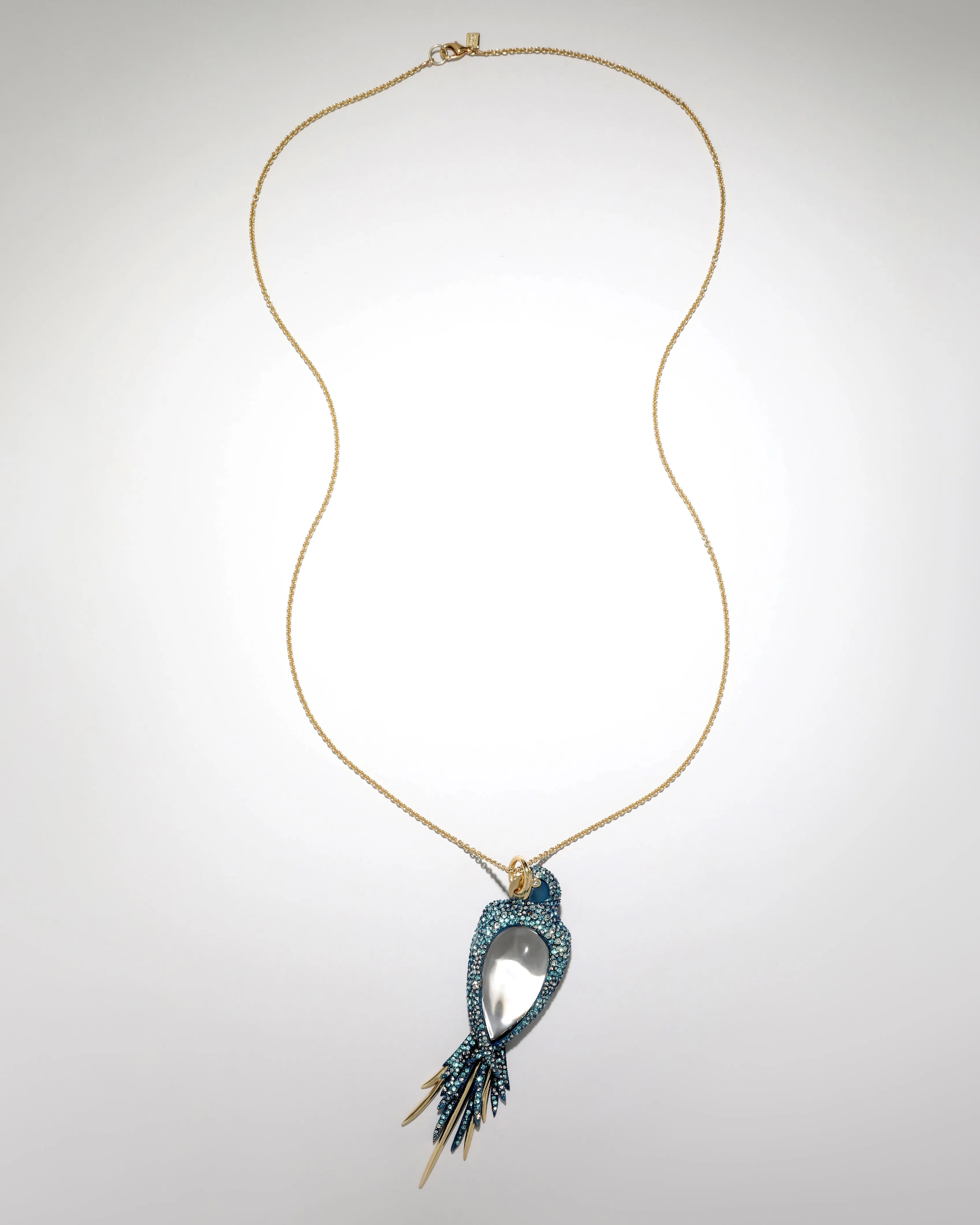Archive Convertible Crystal Encrusted Lucite Parrot Pin to Pendant Necklace sold by Alexis Bittar product image thumbnail 2
