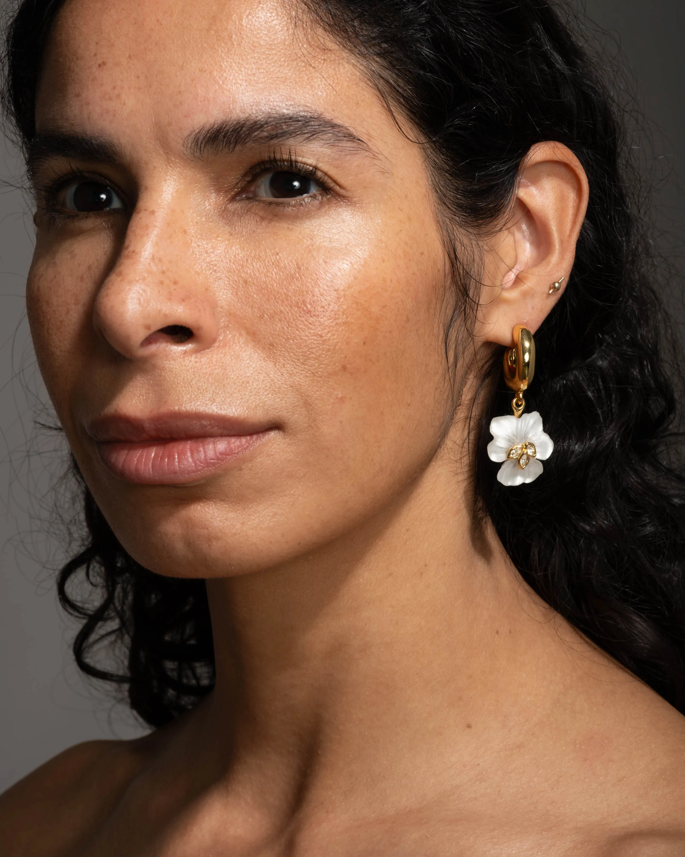 Pansy Petite Lucite Hoop Earring- Night Pansy sold by Alexis Bittar product image thumbnail 2