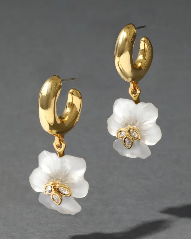 Pansy Petite Lucite Hoop Earring- Night Pansy sold by Alexis Bittar