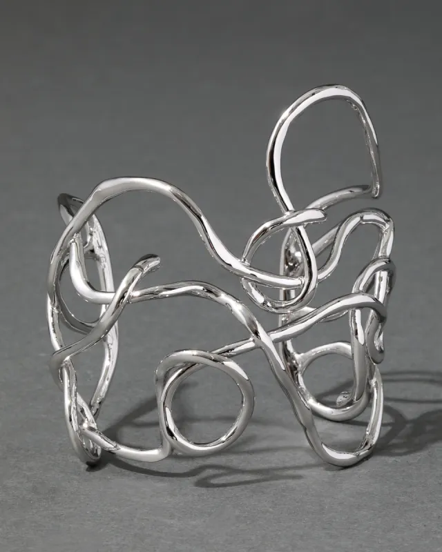Twisted Silver Large Cuff Bracelet sold by Alexis Bittar