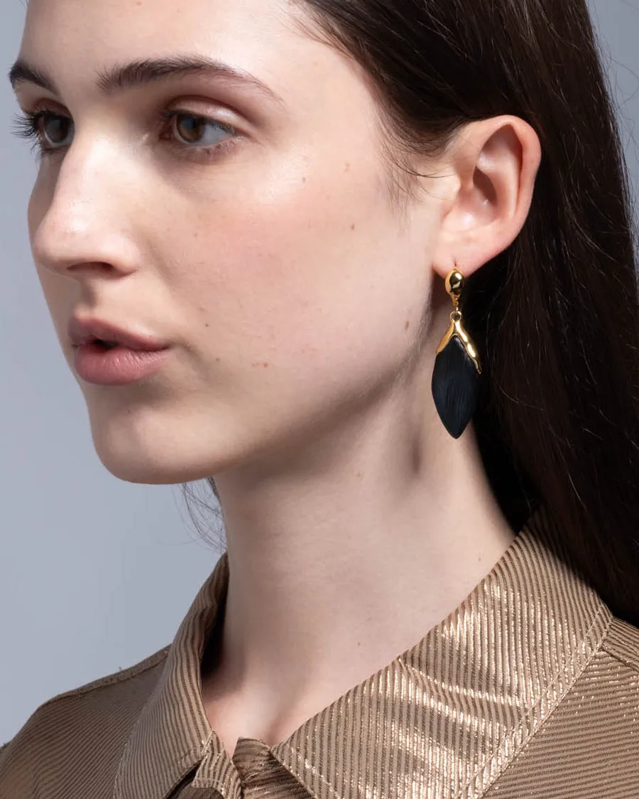 Luminous Lucite Petal Leverback Earring- Black sold by Alexis Bittar product image thumbnail 2