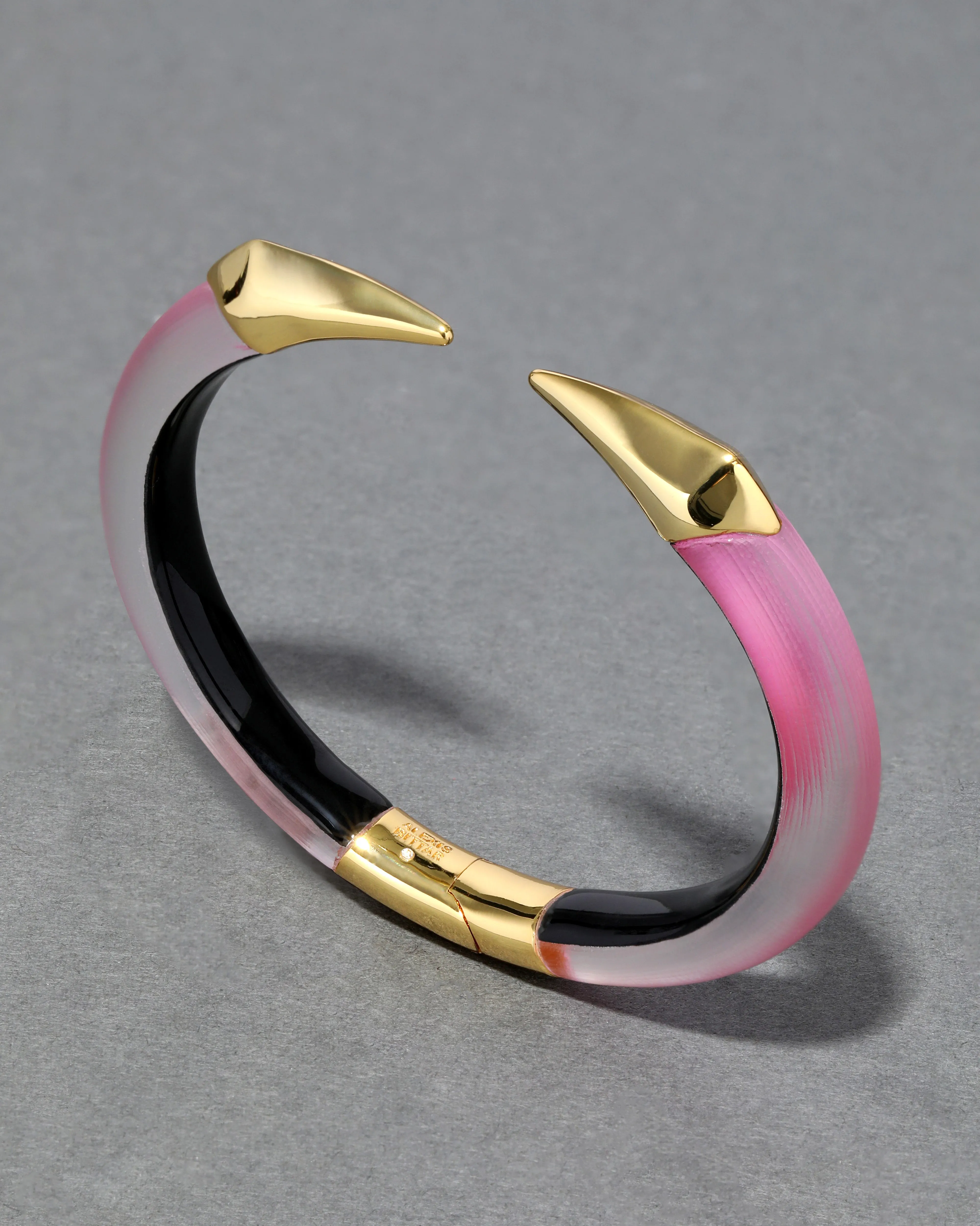 Mirrored Pyramid Lucite Brake Hinge Bracelet- Candy Pink sold by Alexis Bittar product image thumbnail 3