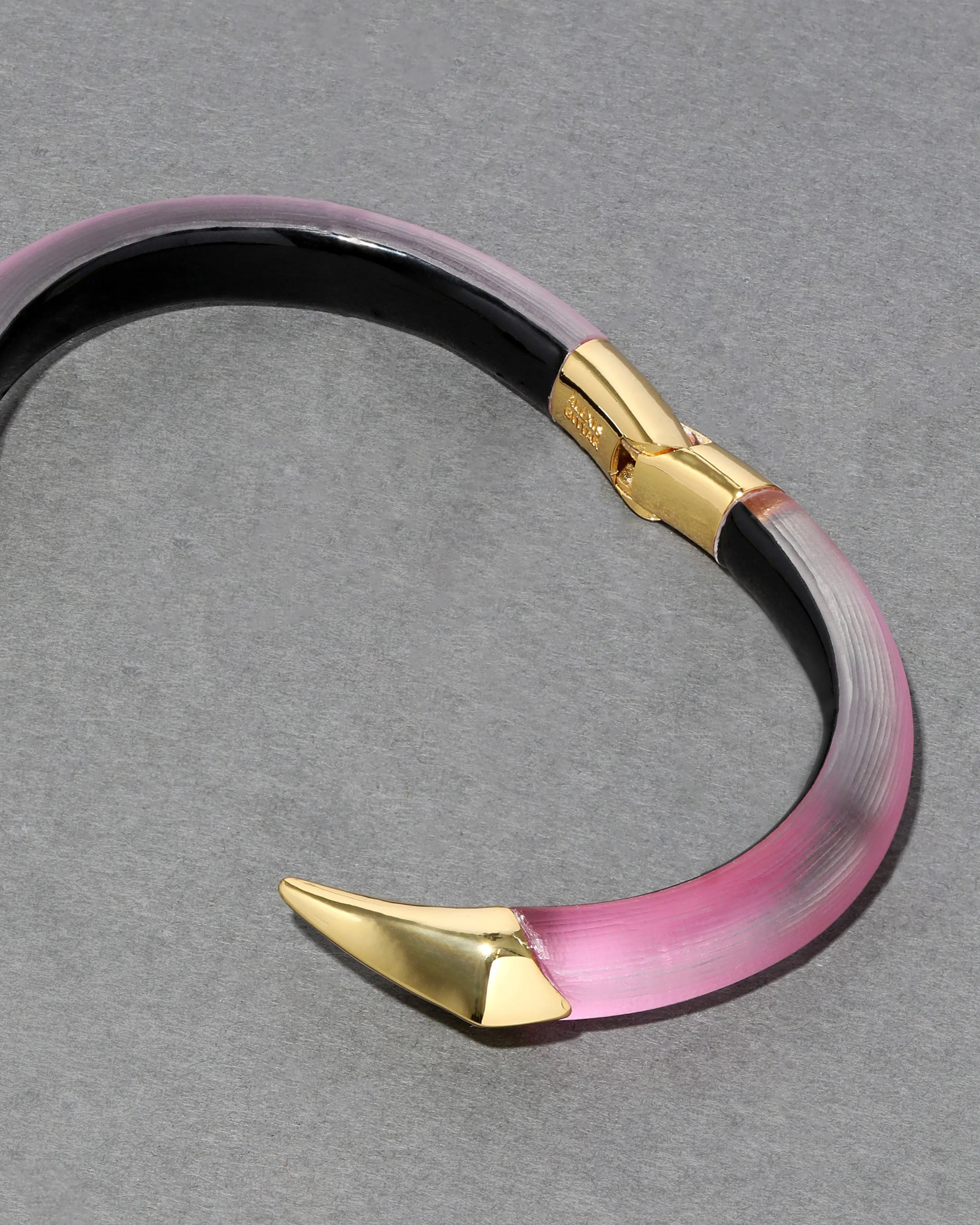 Mirrored Pyramid Lucite Brake Hinge Bracelet- Candy Pink sold by Alexis Bittar product image thumbnail 4