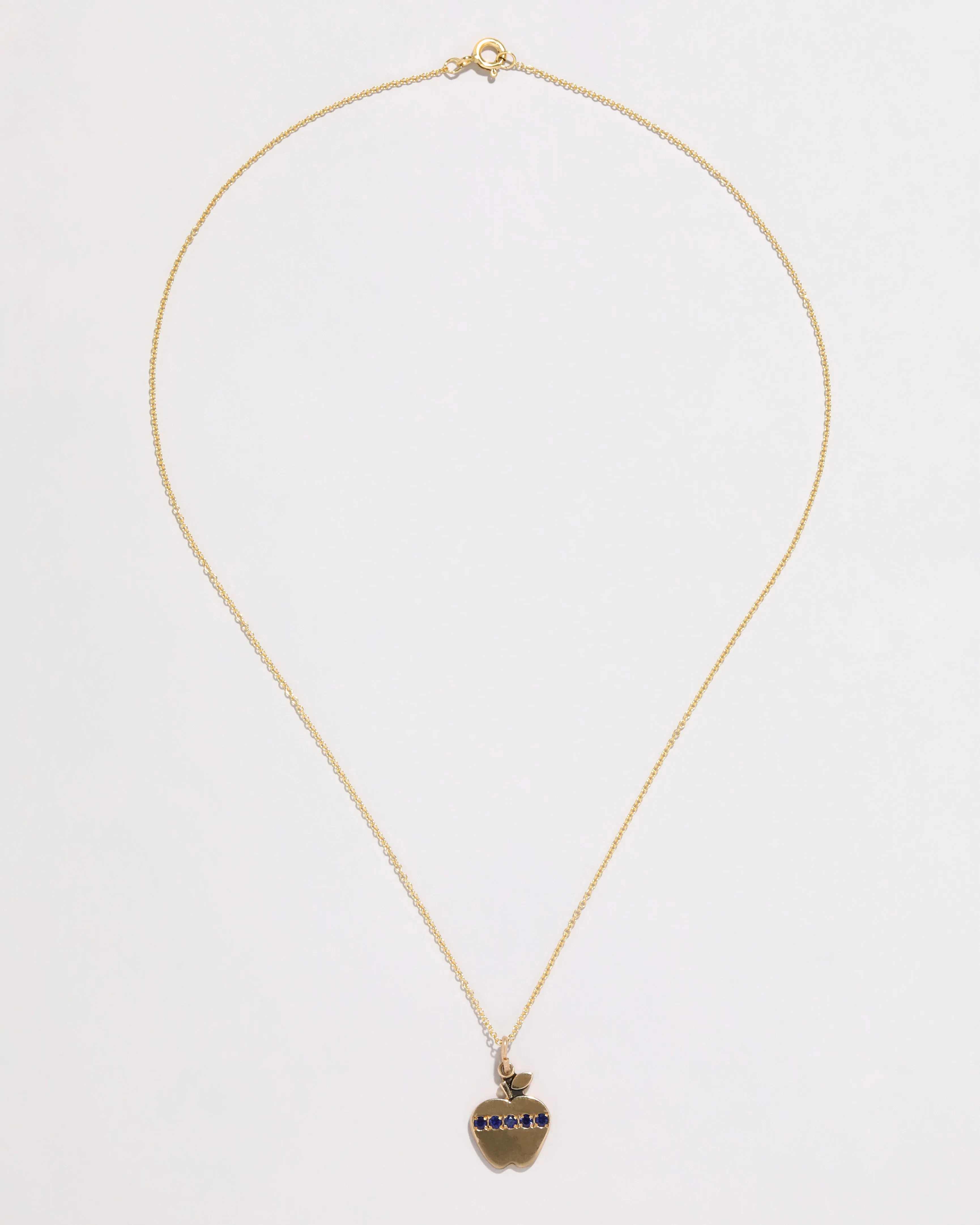 Vintage 1970s 14k Gold Sapphire Apple Pendant Necklace sold by Alexis Bittar product image thumbnail 2