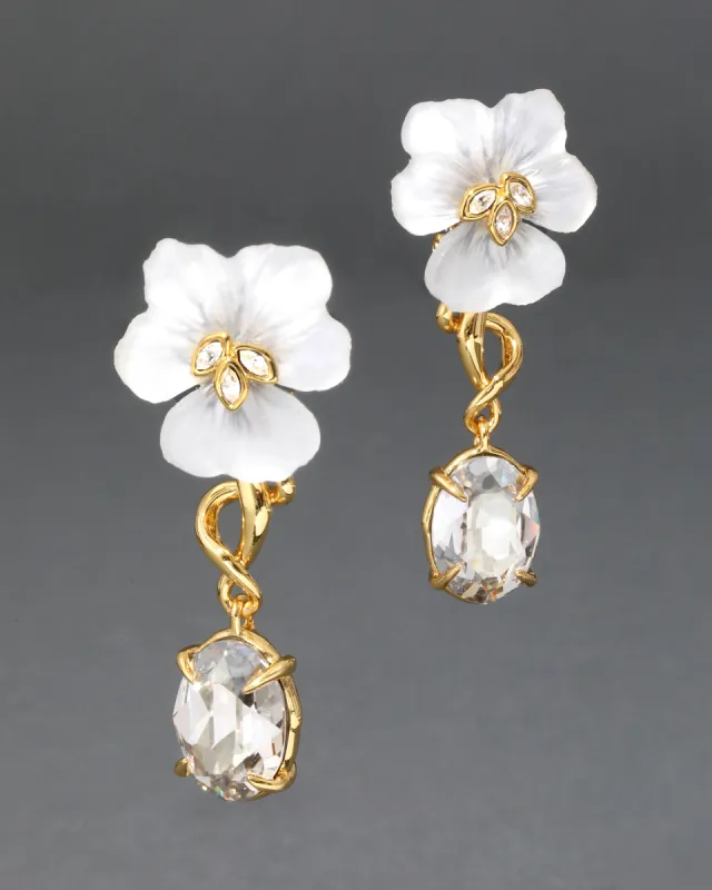 Pansy Lucite Crystal Drop Post Earring- Night Pansy sold by Alexis Bittar