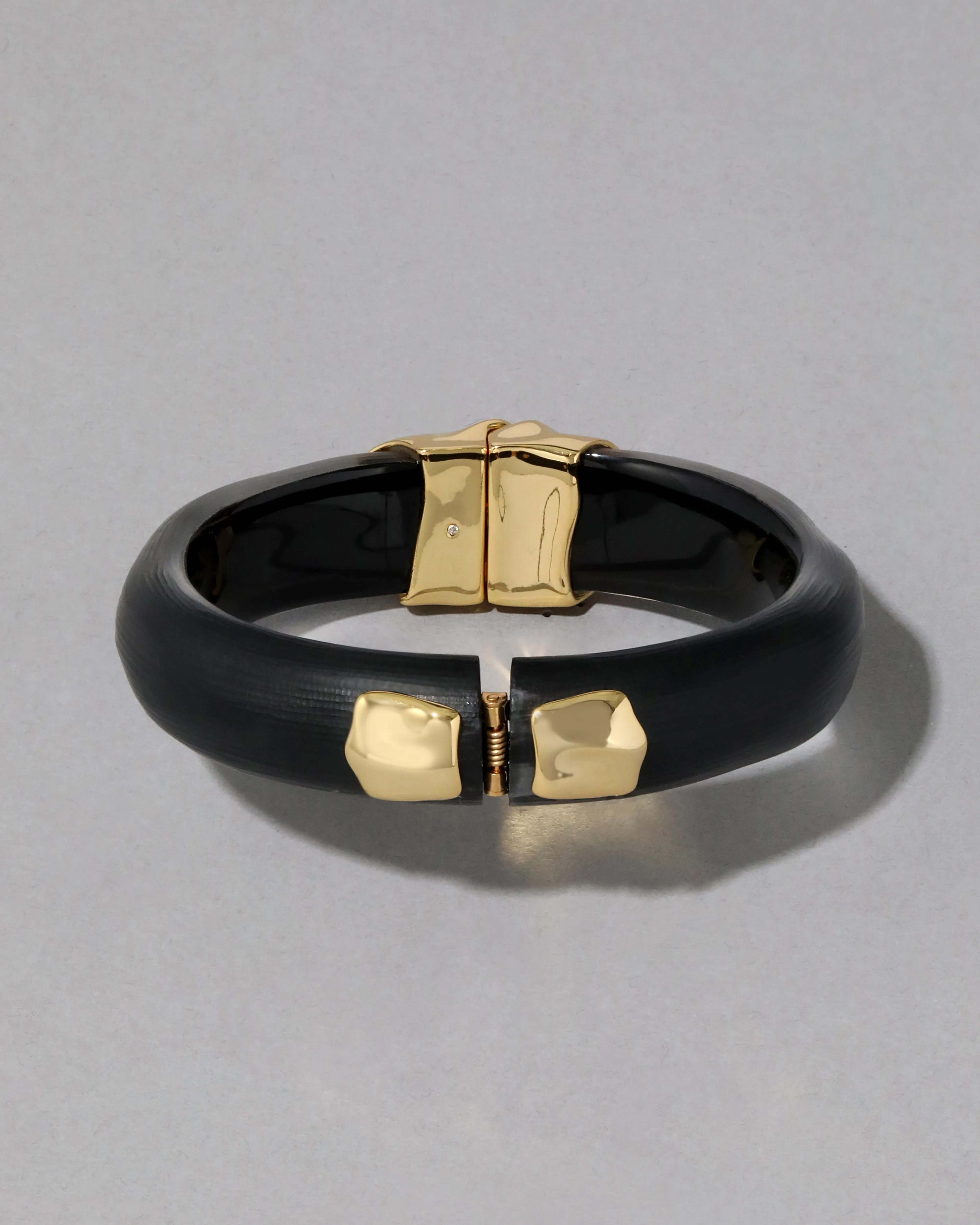 Molten Gold Lucite Hinge Bracelet- Black sold by Alexis Bittar product image thumbnail 4