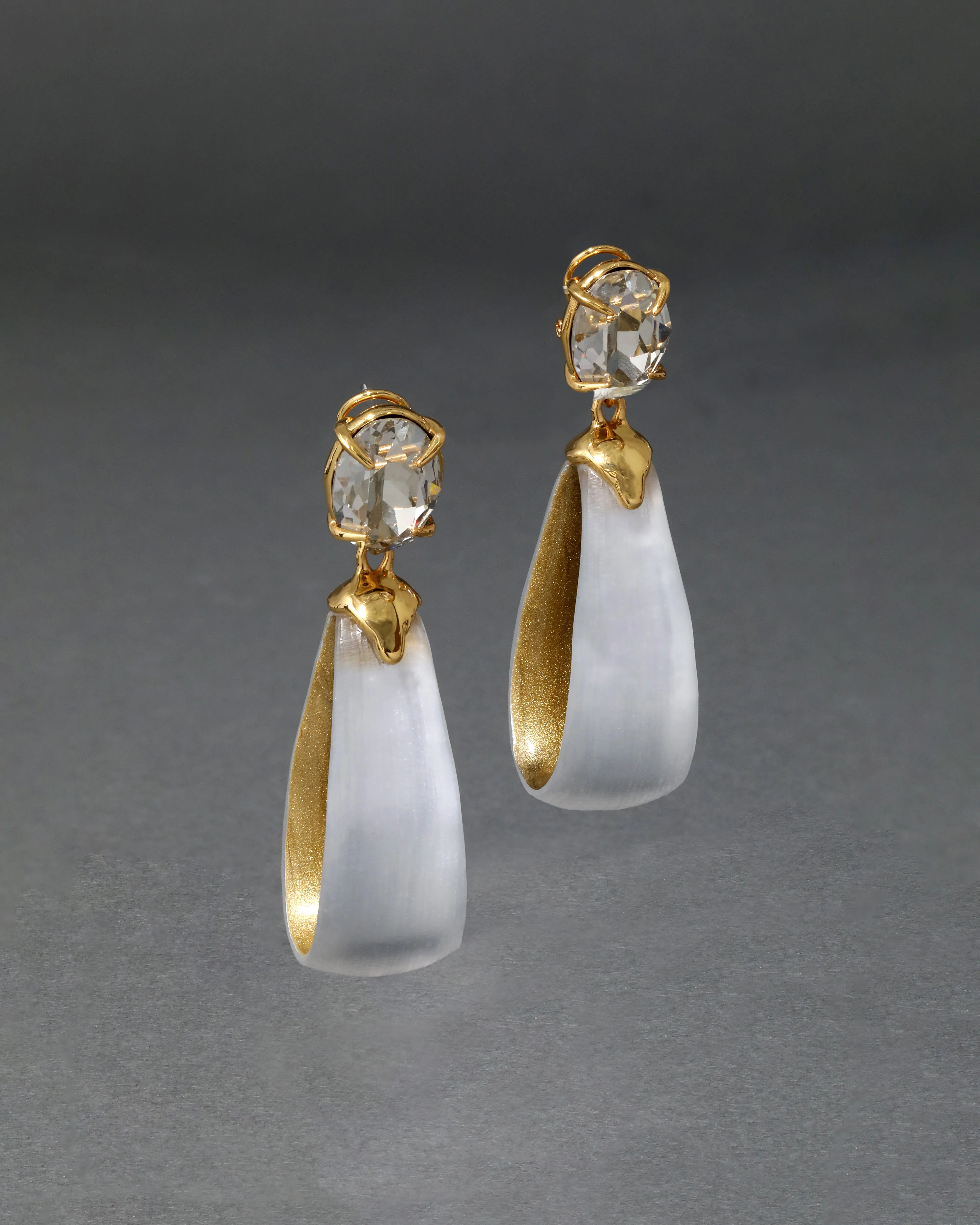 Bonbon Crystal Lucite Teardrop Hoop Earring- Silver sold by Alexis Bittar product image thumbnail 5