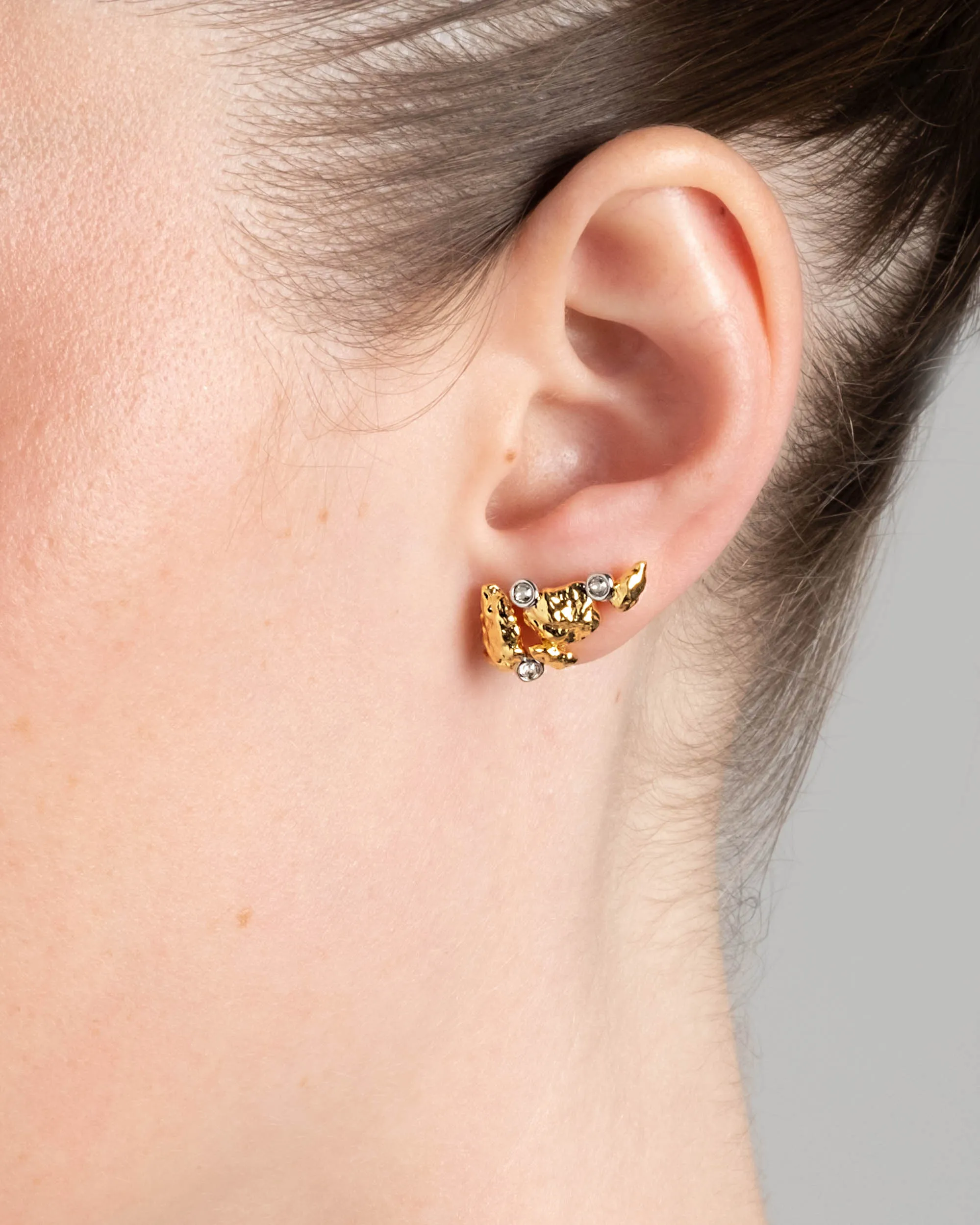 Golden Pebble Cake Nugget Stud Earring sold by Alexis Bittar product image thumbnail 2