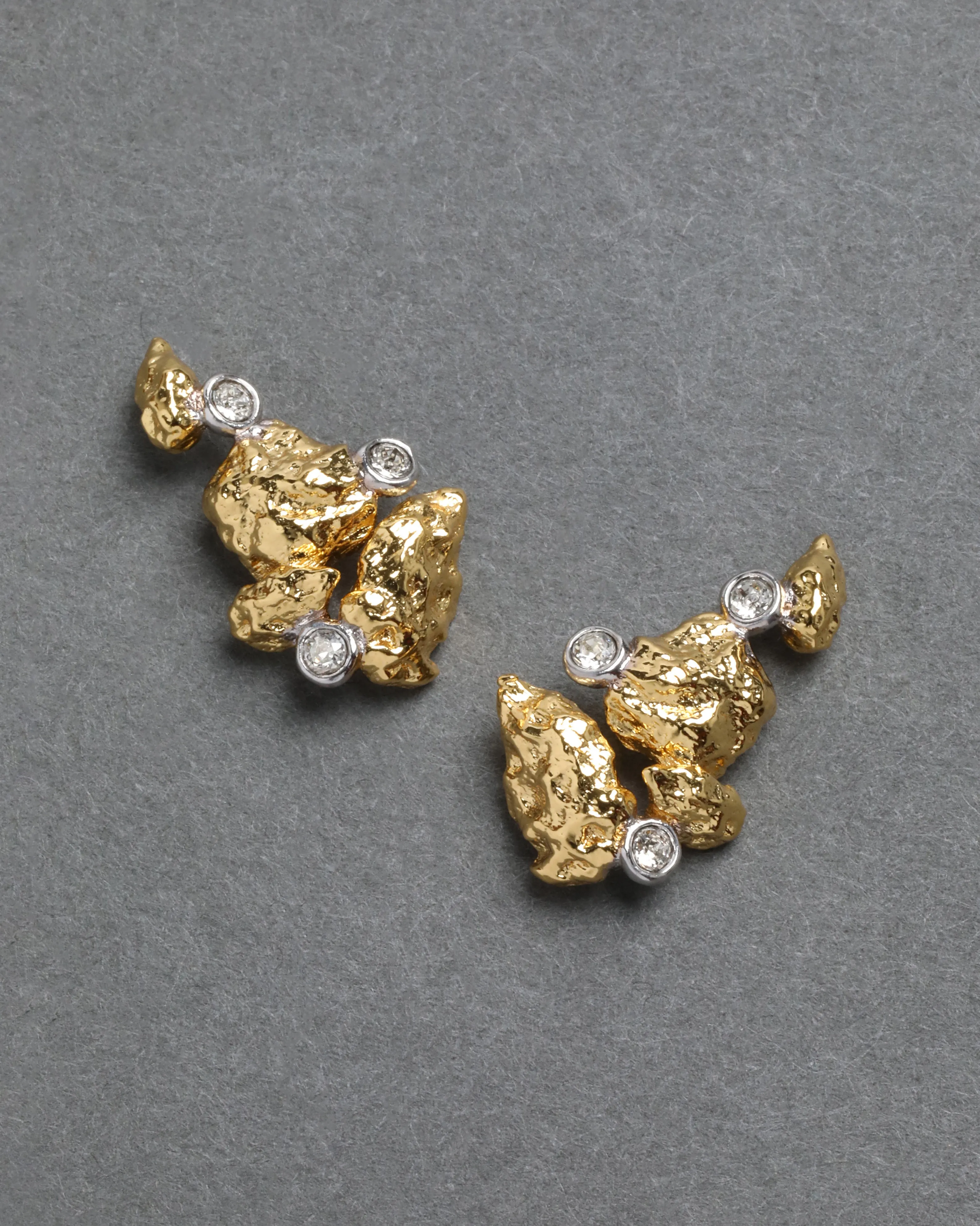 Golden Pebble Cake Nugget Stud Earring sold by Alexis Bittar