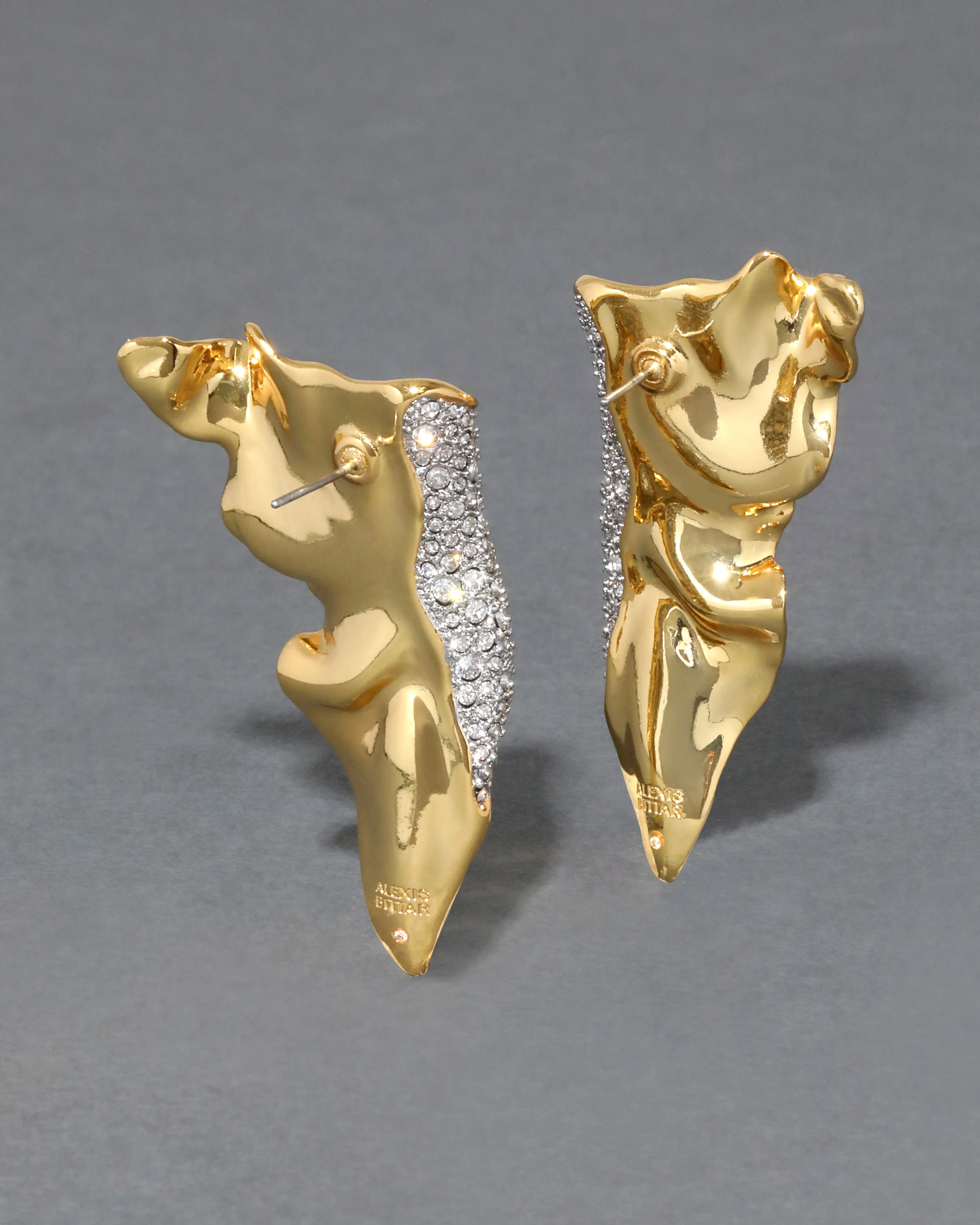Solanales Gold Crystal Folded Earring sold by Alexis Bittar product image thumbnail 4