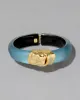 Molten Gold Lucite Hinge Bracelet- Bermuda Blue sold by Alexis Bittar