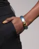 Molten Gold Lucite Hinge Bracelet- Bermuda Blue sold by Alexis Bittar