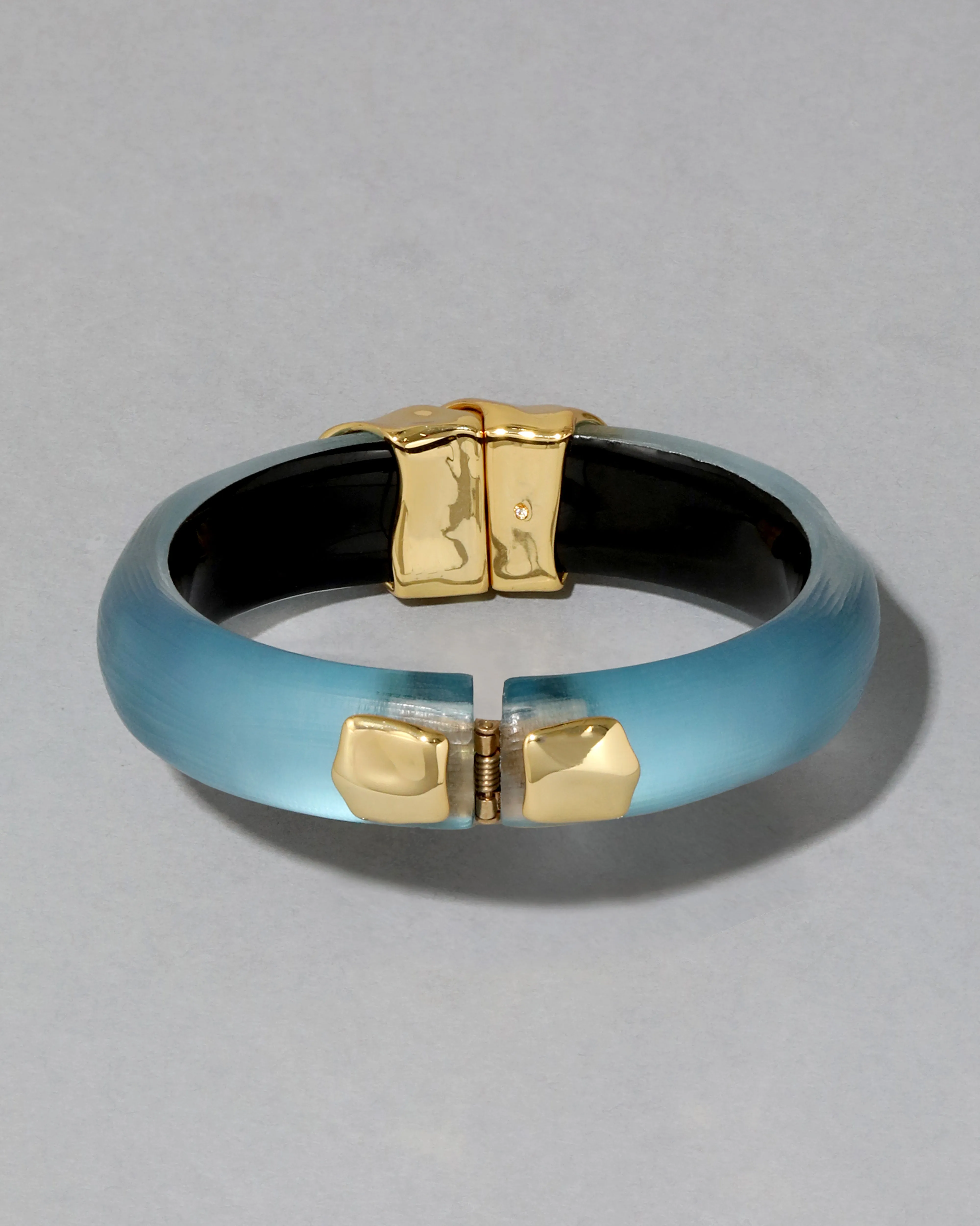 Molten Gold Lucite Hinge Bracelet- Bermuda Blue sold by Alexis Bittar product image thumbnail 3