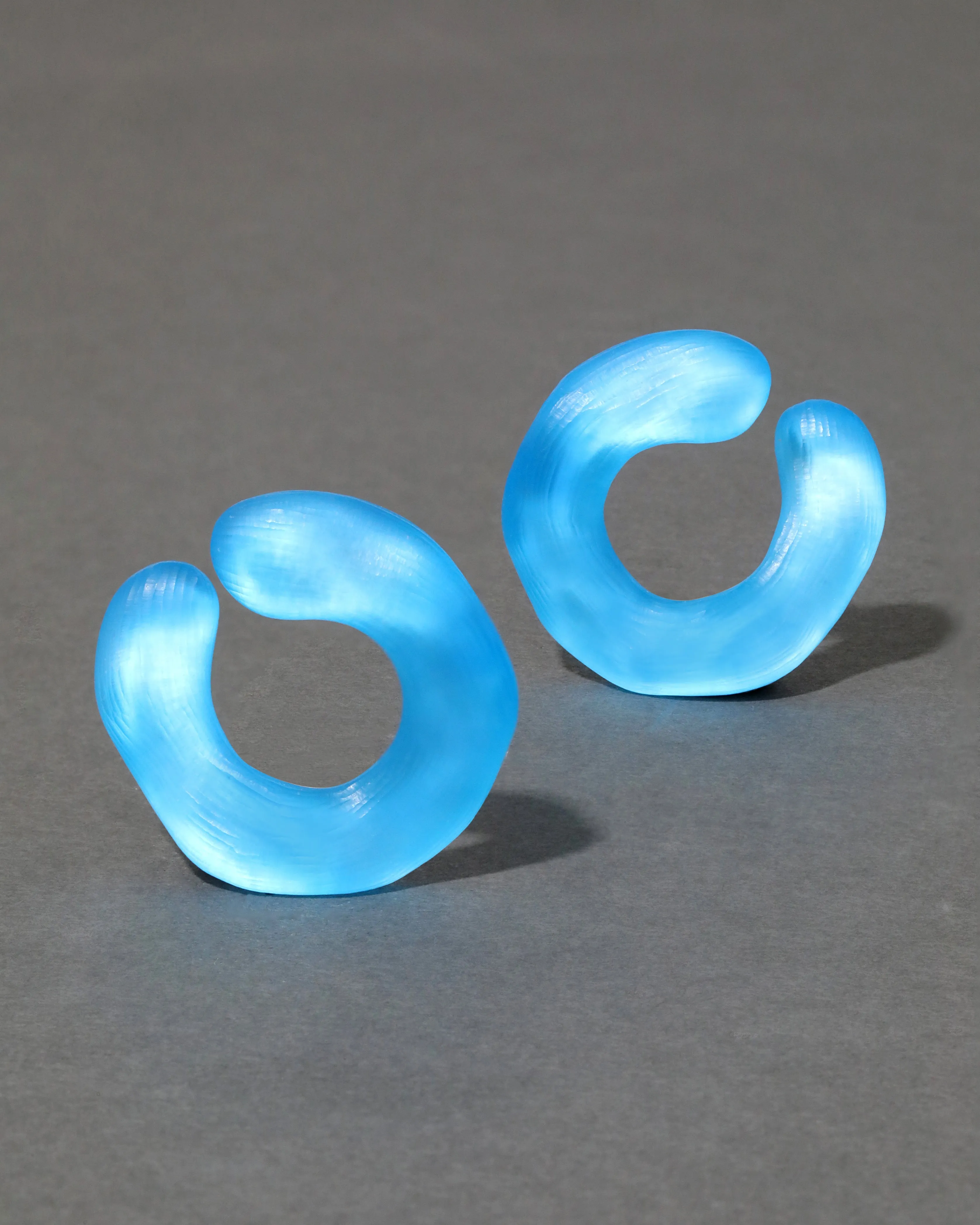 Lucite Large Front Facing Hoop Earring- Neon Blue sold by Alexis Bittar