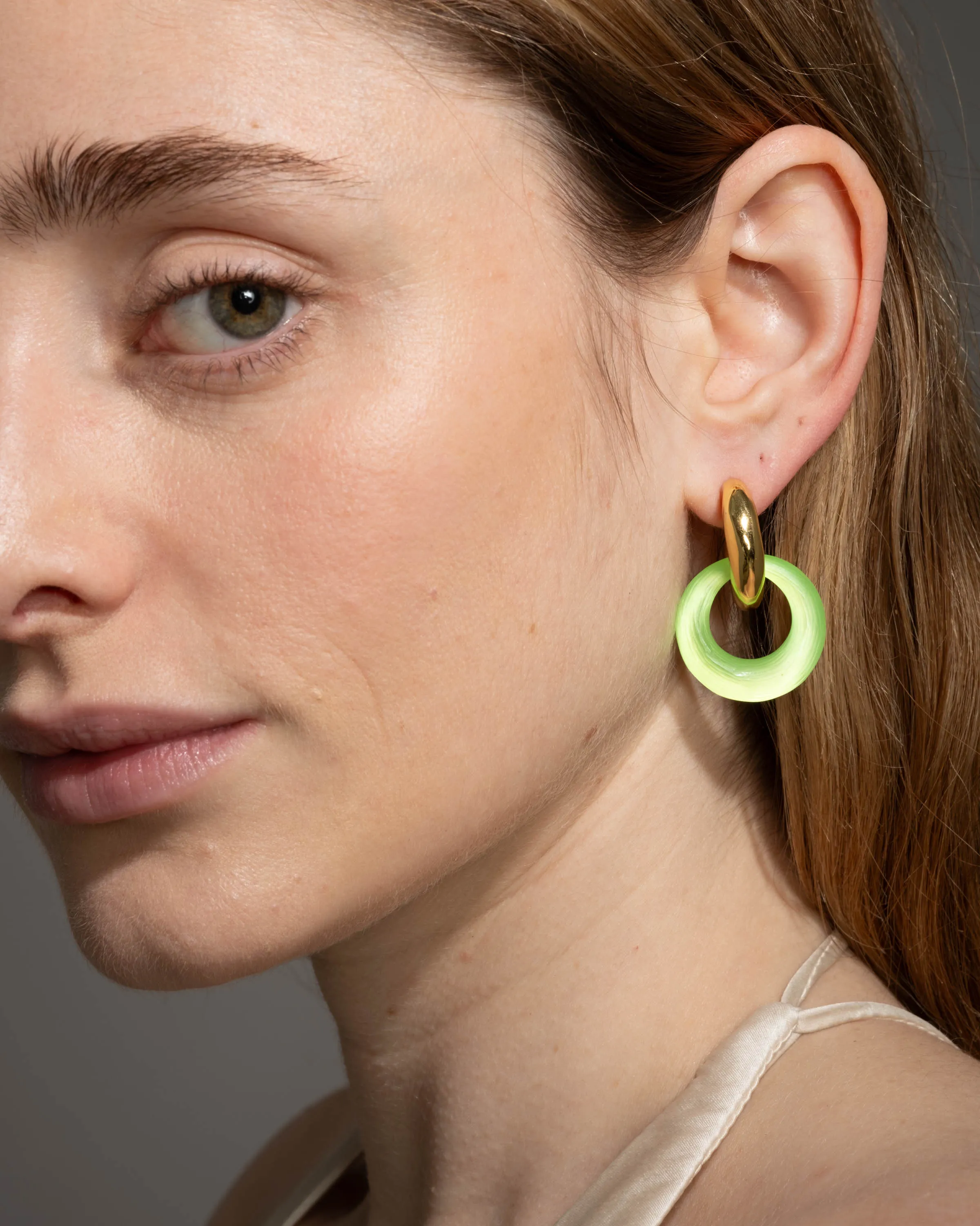Luminous Lucite Door Knocker Earring- Neon Green sold by Alexis Bittar product image thumbnail 3