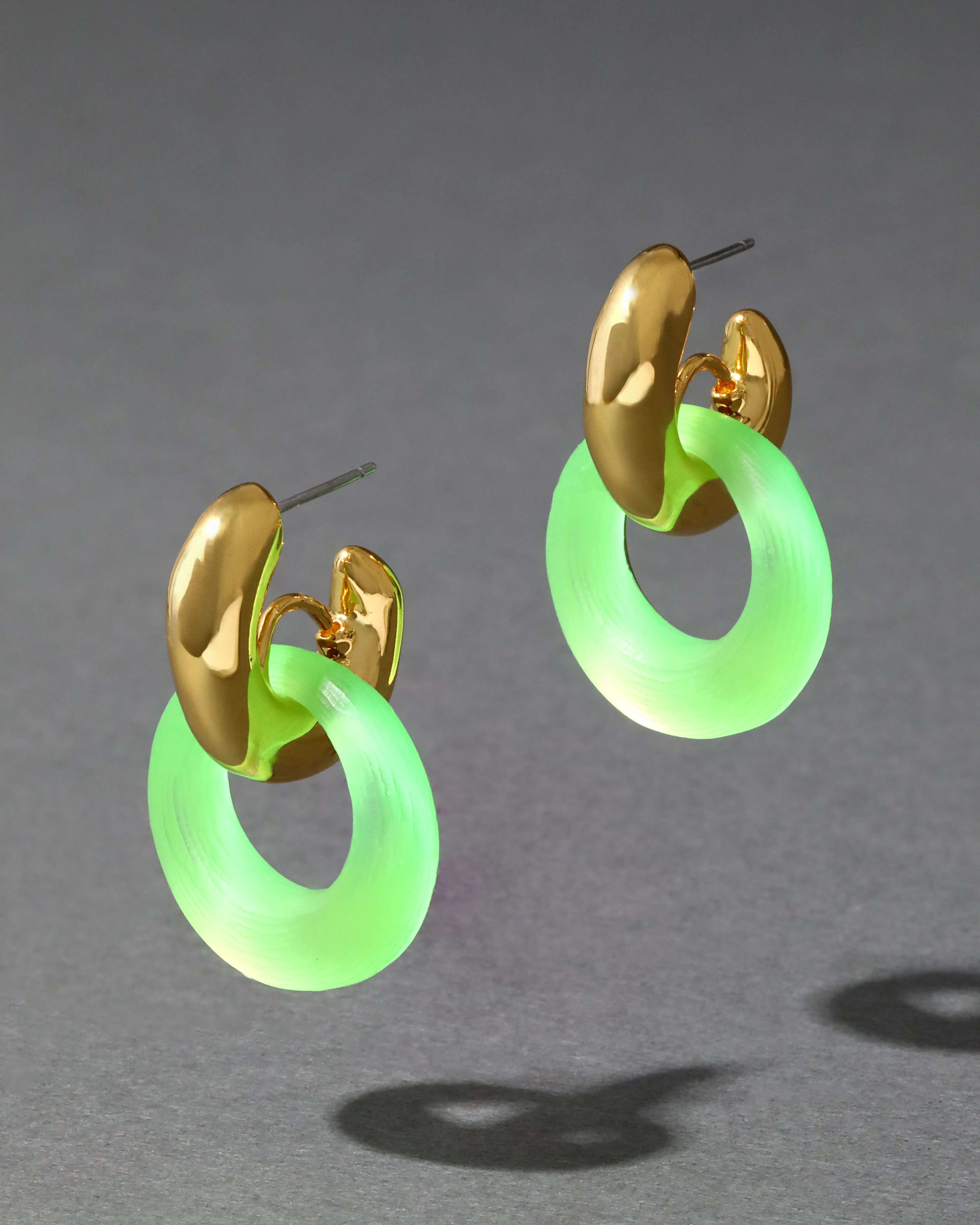 Luminous Lucite Door Knocker Earring- Neon Green sold by Alexis Bittar product image thumbnail 4