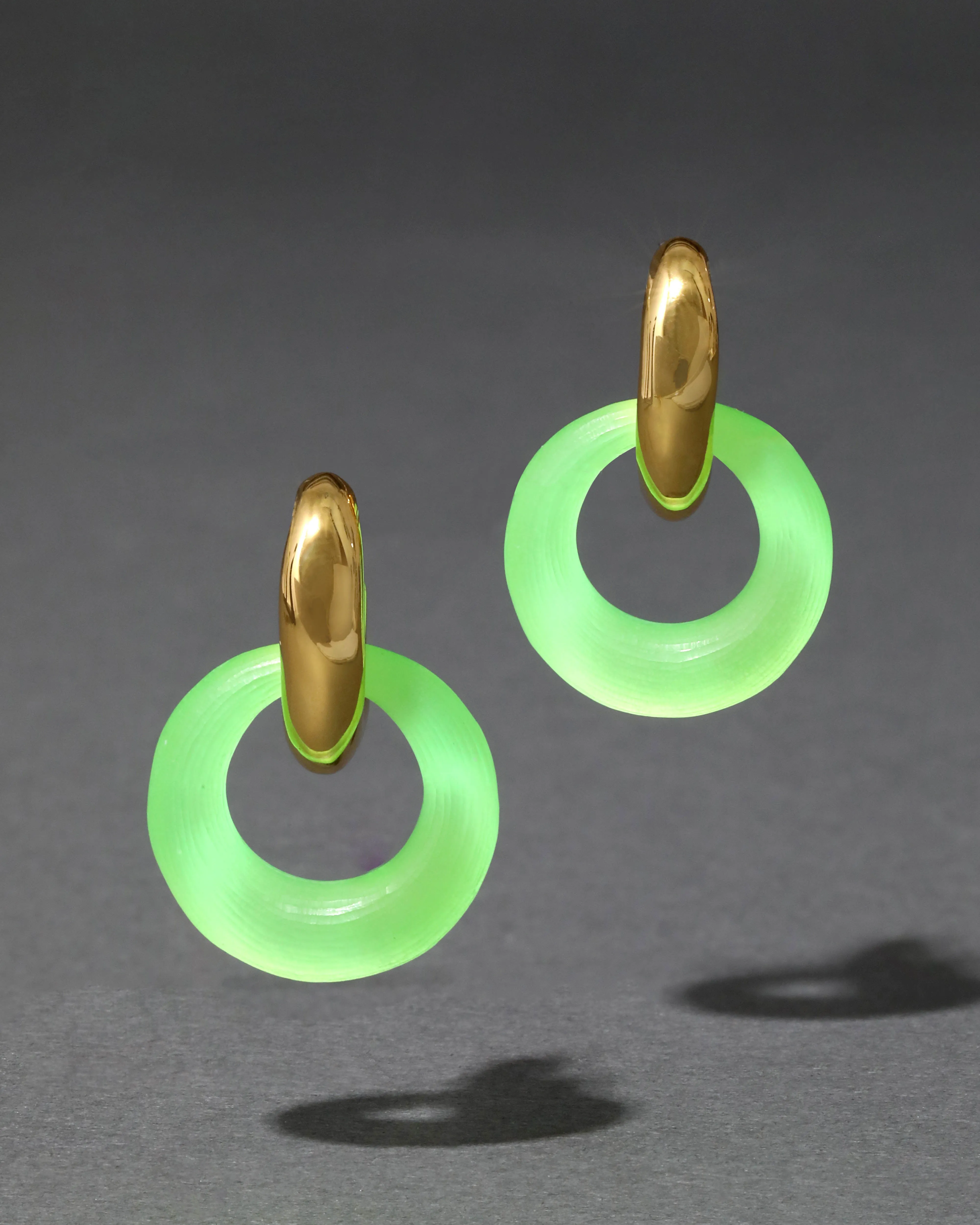 Luminous Lucite Door Knocker Earring- Neon Green sold by Alexis Bittar