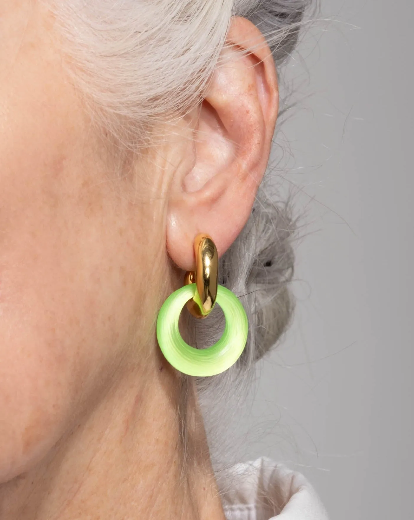 Luminous Lucite Door Knocker Earring- Neon Green sold by Alexis Bittar product image thumbnail 5