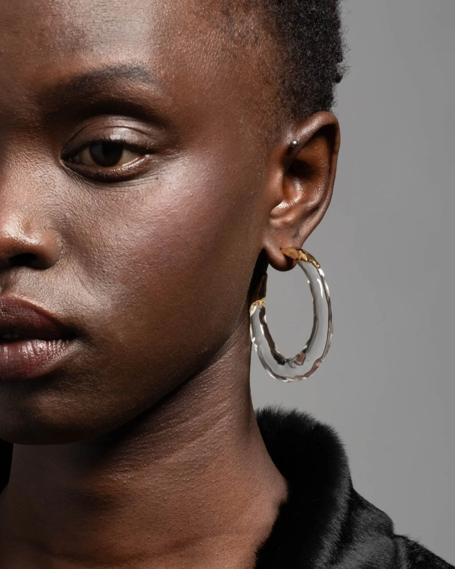 Lucite Molten Hoop Earring - Clear sold by Alexis Bittar product image thumbnail 4