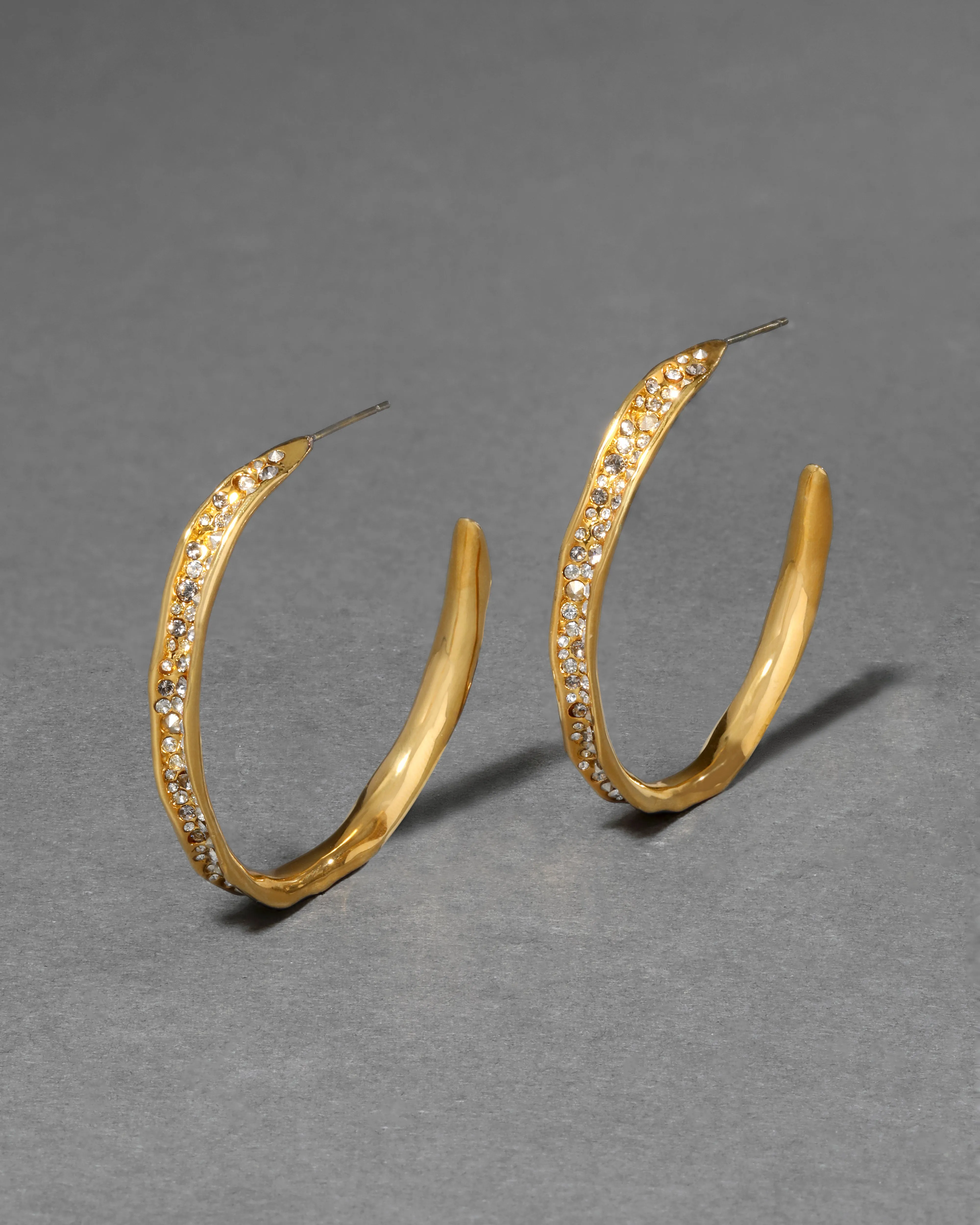 Archive Crystal Encrusted Hoop Post Earring sold by Alexis Bittar
