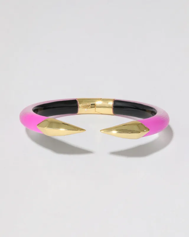 Mirrored Pyramid Lucite Brake Hinge Bracelet- Azalea sold by Alexis Bittar