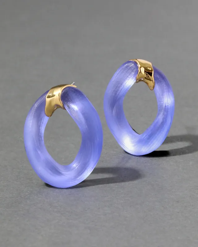 Lucite Molten Curb Link Post Earring- Electric Violet sold by Alexis Bittar
