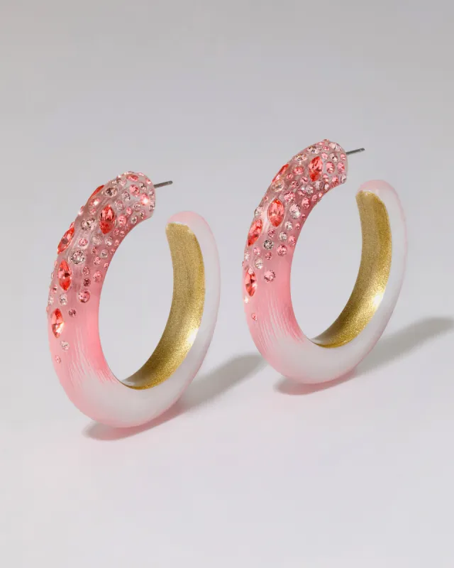 Confetti Crystal Lucite Hoop Earring- Muted Pink sold by Alexis Bittar