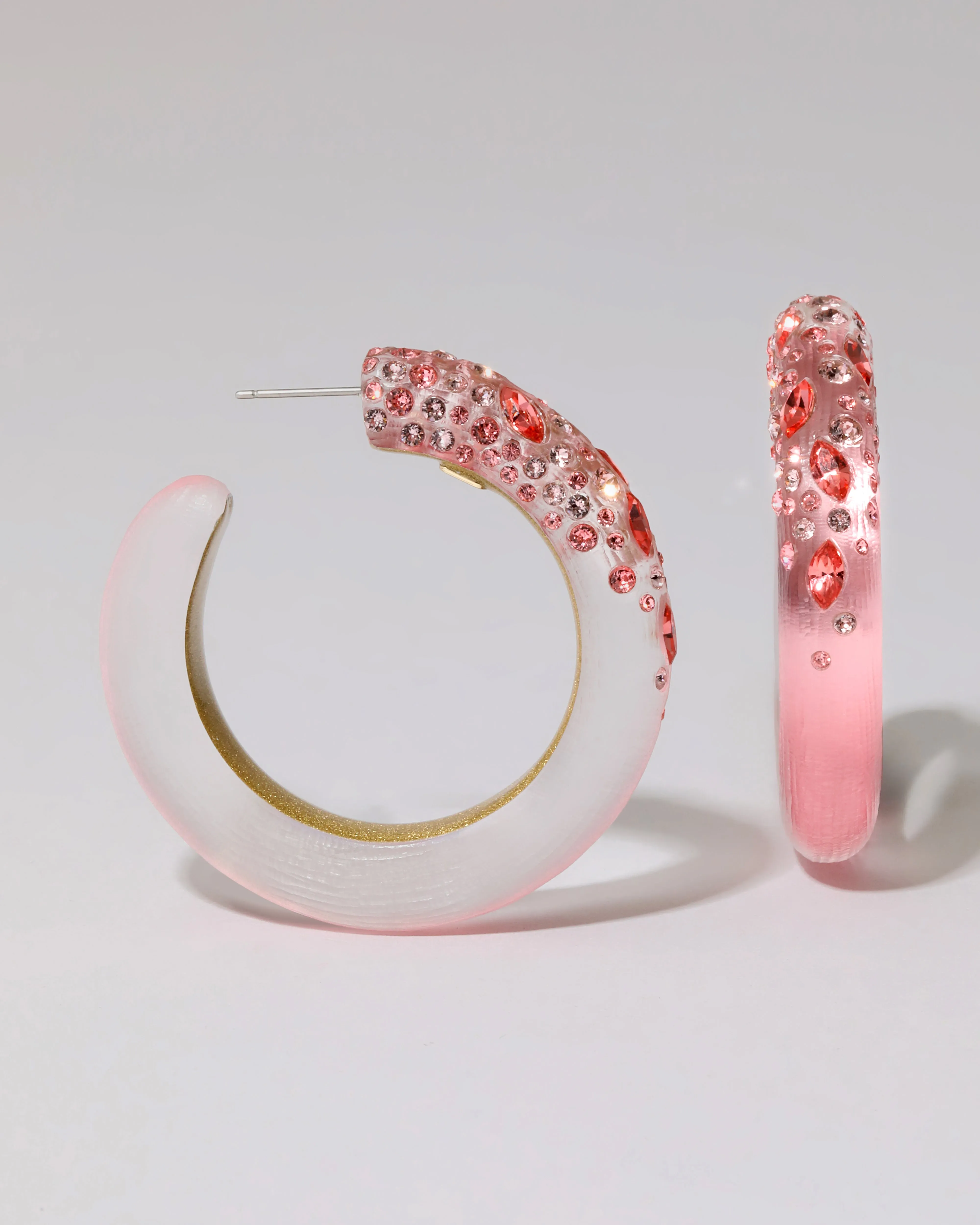 Confetti Crystal Lucite Hoop Earring- Muted Pink sold by Alexis Bittar product image thumbnail 4
