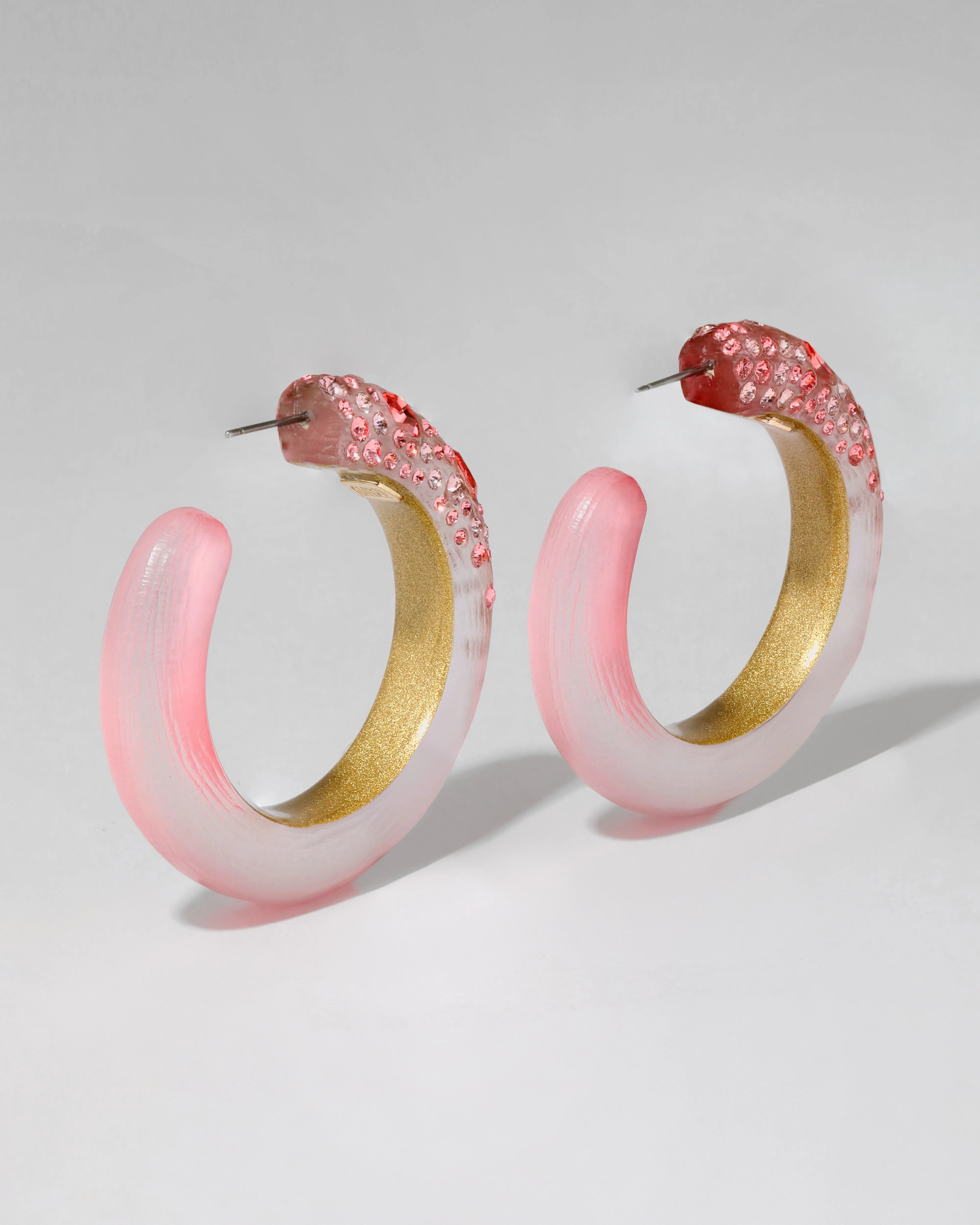 Confetti Crystal Lucite Hoop Earring- Muted Pink sold by Alexis Bittar product image thumbnail 5