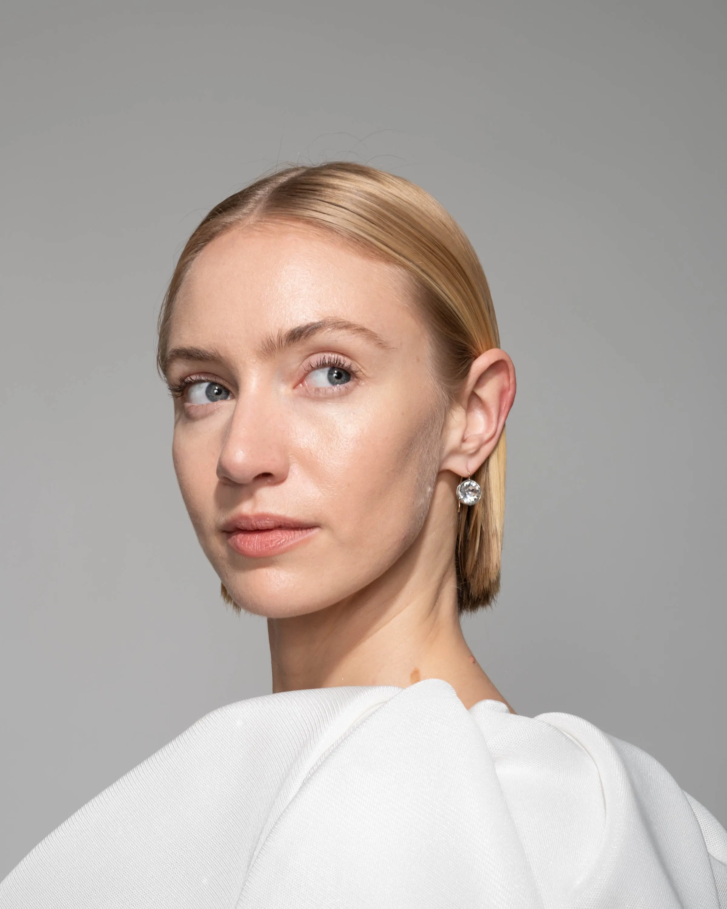 Sterling Silver and 14k Gold Wire Large Cut Luminous Crystal Drop Earring sold by Alexis Bittar product image thumbnail 5