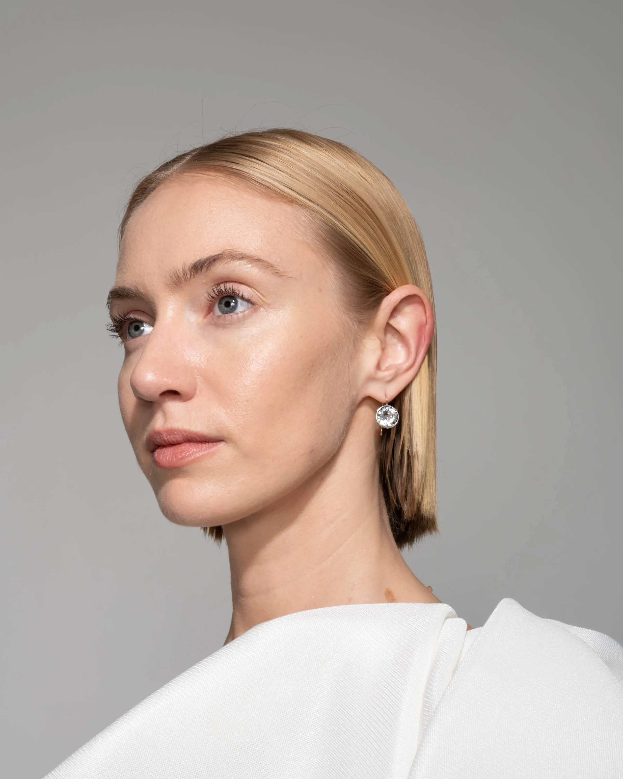 Sterling Silver and 14k Gold Wire Large Cut Luminous Crystal Drop Earring sold by Alexis Bittar product image thumbnail 3