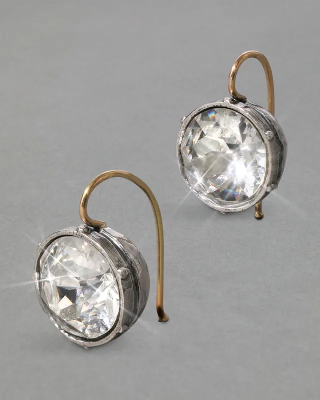 Sterling Silver and 14k Gold Wire Large Cut Luminous Crystal Drop Earring sold by Alexis Bittar
