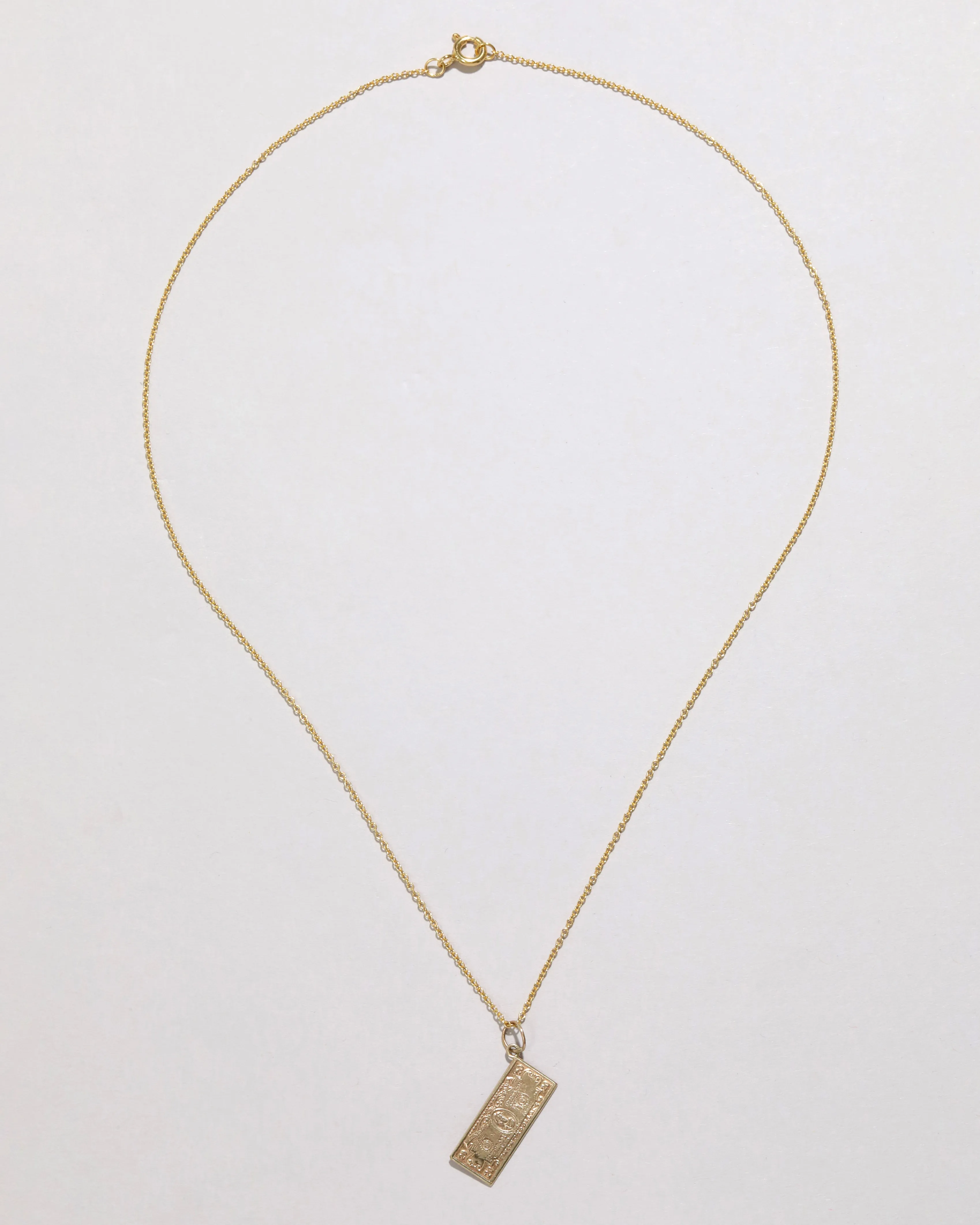 Vintage 1970s 14k Gold Handmade Dollar Pendant Necklace sold by Alexis Bittar product image thumbnail 2