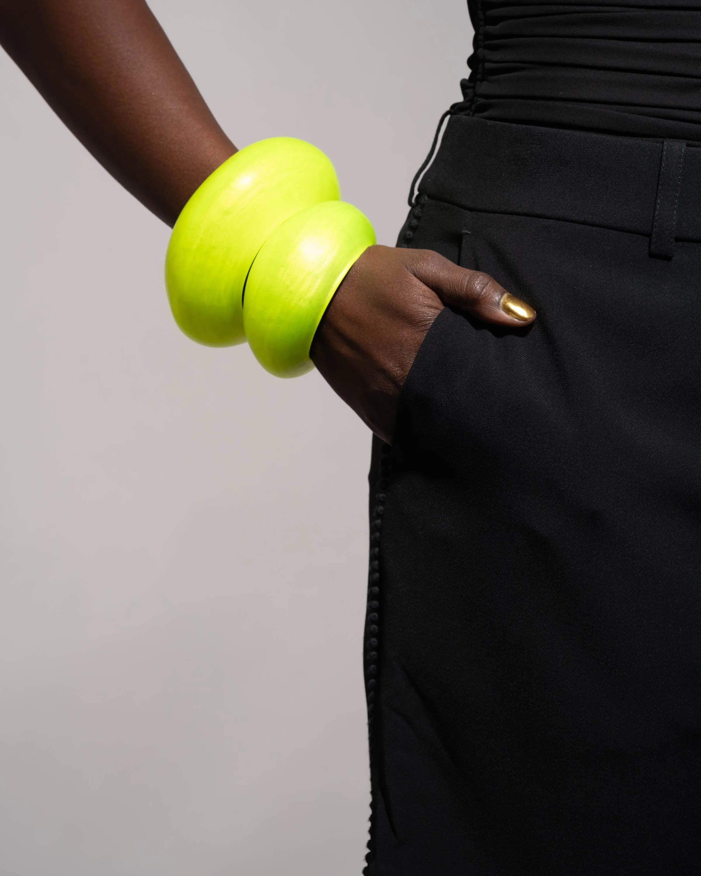 Puffy Lucite Bangle Bracelet- Neon Yellow sold by Alexis Bittar product image thumbnail 4