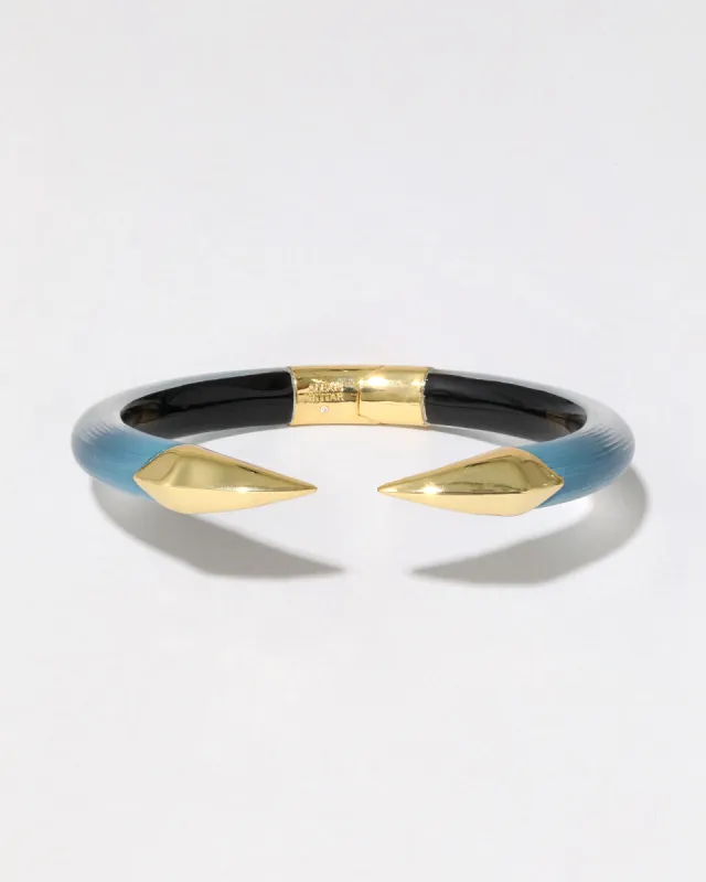 Mirrored Pyramid Lucite Brake Hinge Bracelet- Bermuda Blue sold by Alexis Bittar