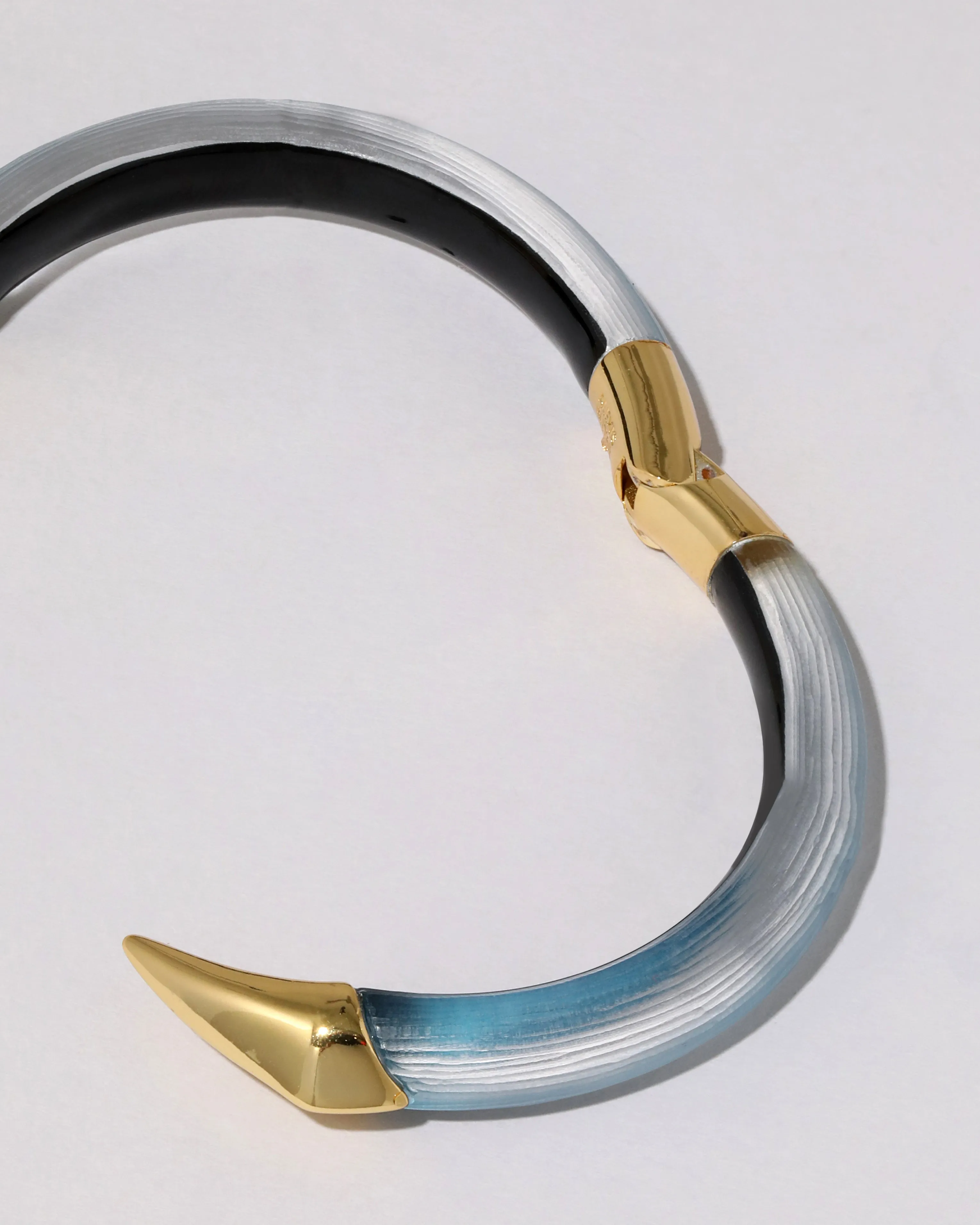 Mirrored Pyramid Lucite Brake Hinge Bracelet- Bermuda Blue sold by Alexis Bittar product image thumbnail 5