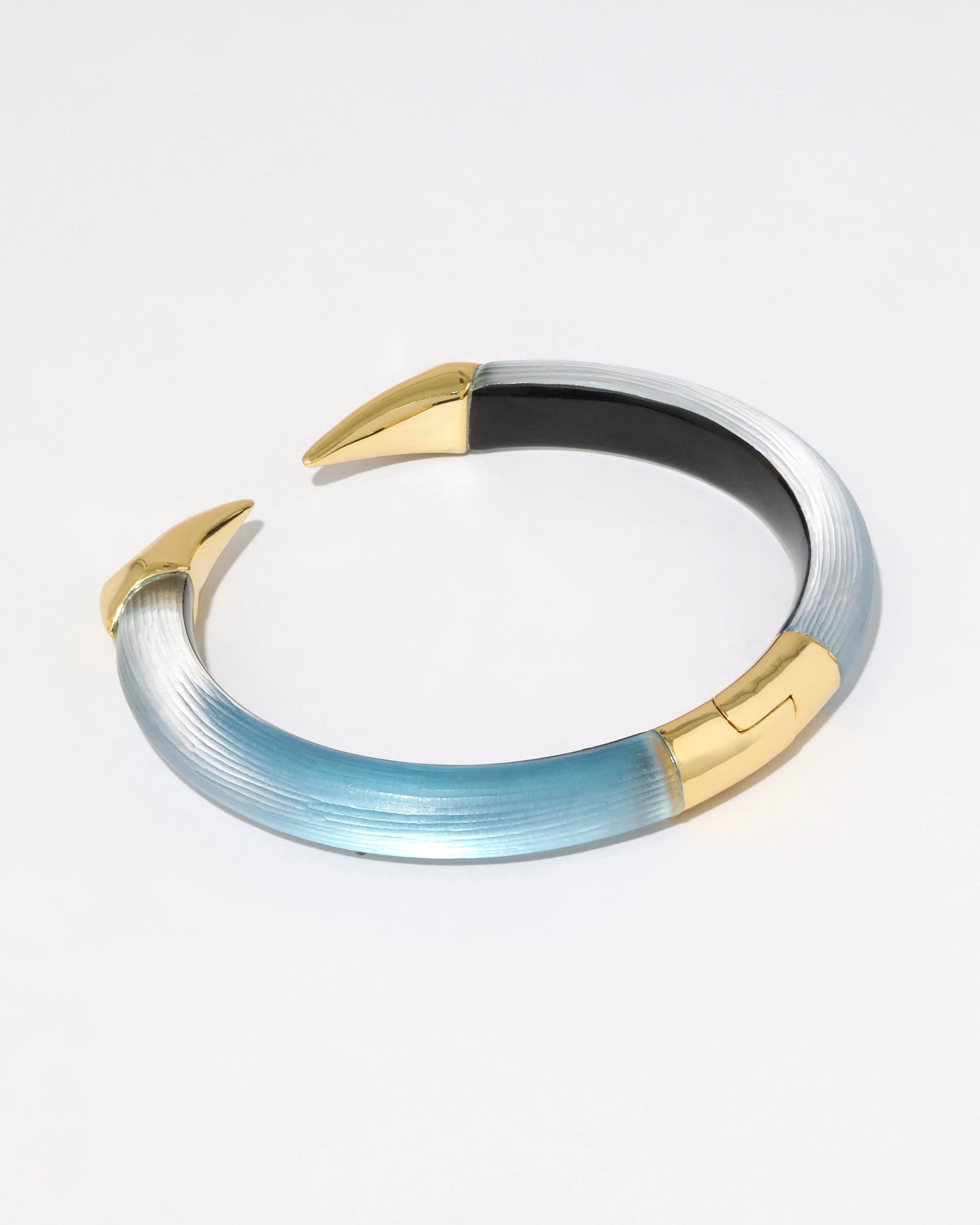 Mirrored Pyramid Lucite Brake Hinge Bracelet- Bermuda Blue sold by Alexis Bittar product image thumbnail 4