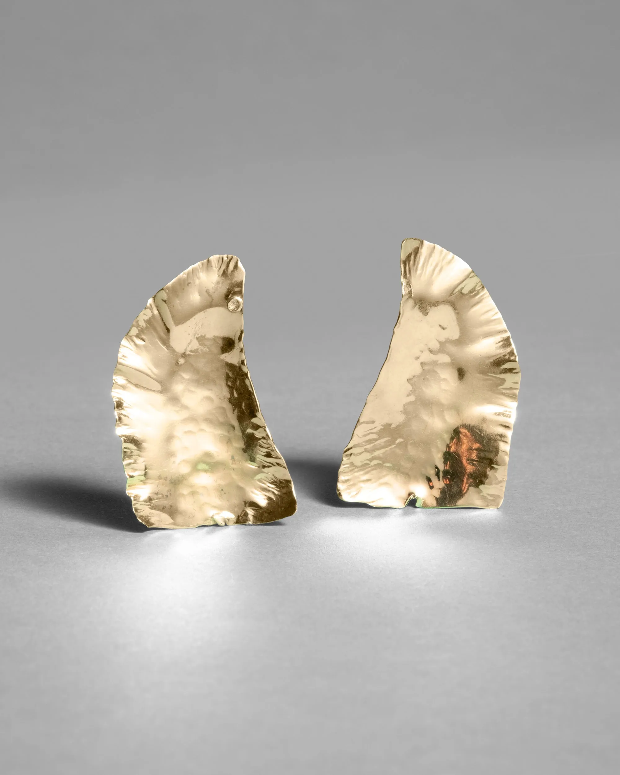 Vintage 18k Gold Hammered Organic Leaf Clip Earring sold by Alexis Bittar