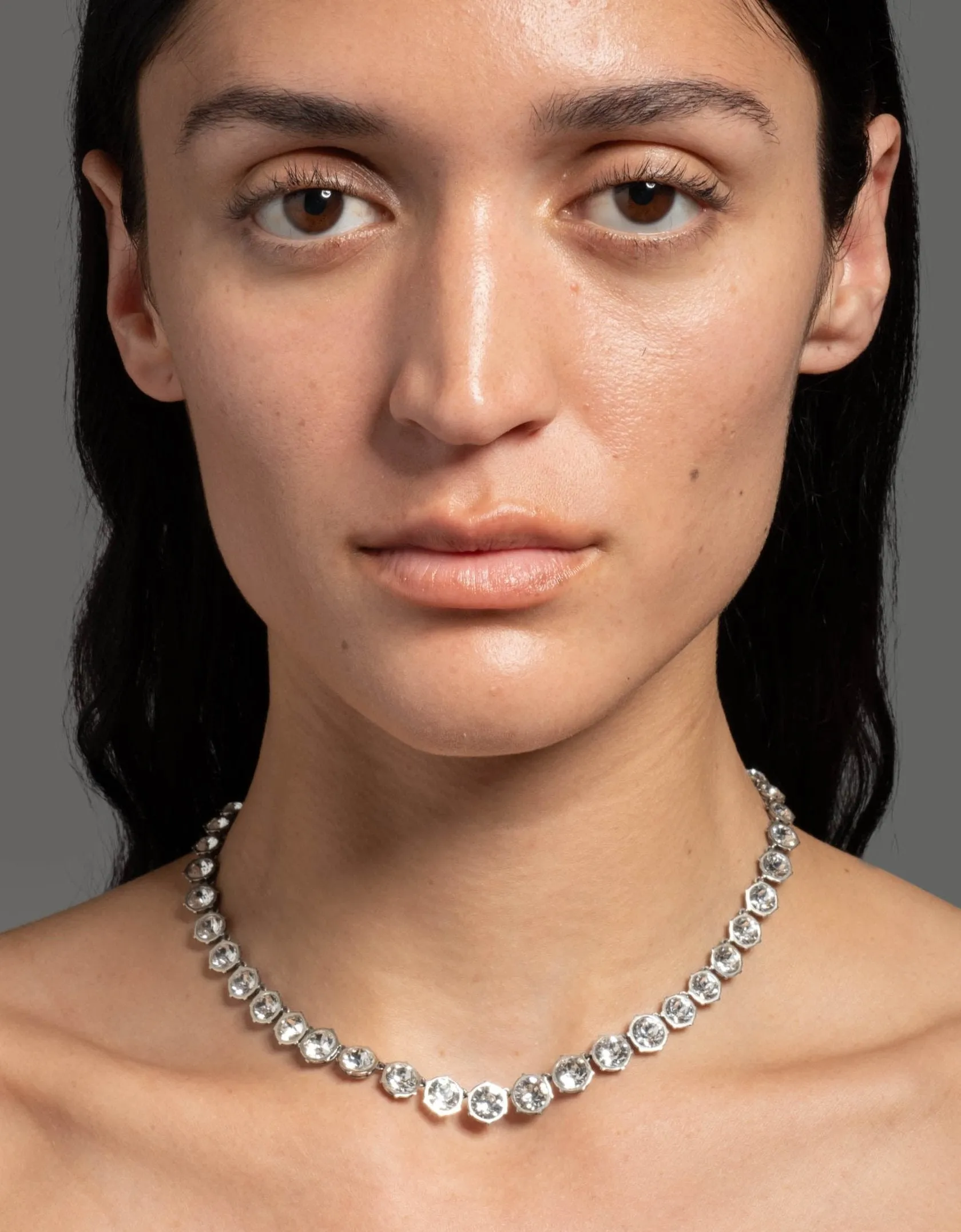 Sterling Silver Round Cut Luminous Crystal Riviera Necklace sold by Alexis Bittar product image thumbnail 2