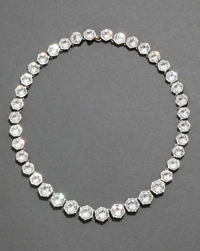 Sterling Silver Round Cut Luminous Crystal Riviera Necklace sold by Alexis Bittar
