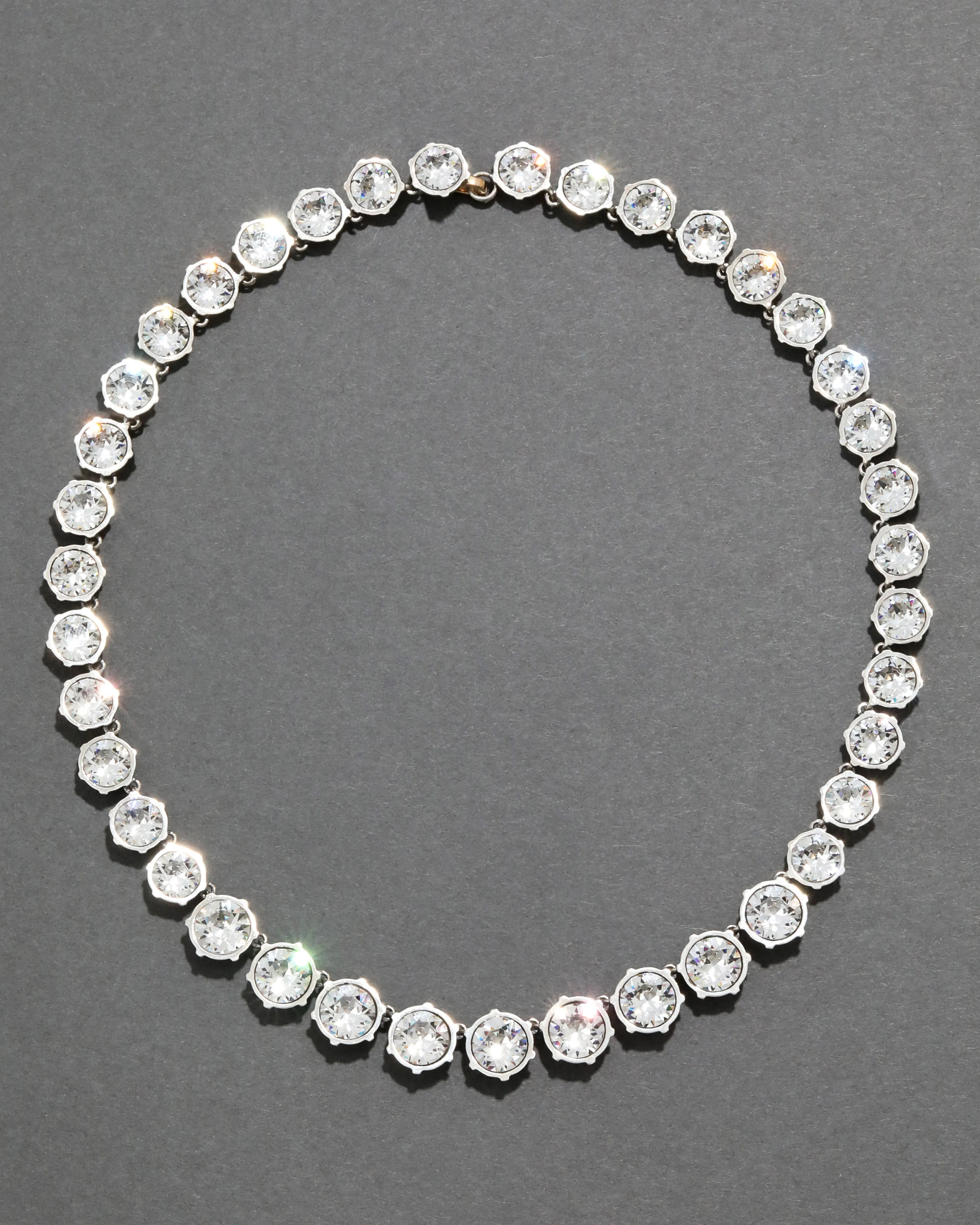 Sterling Silver Round Cut Luminous Crystal Riviera Necklace sold by Alexis Bittar