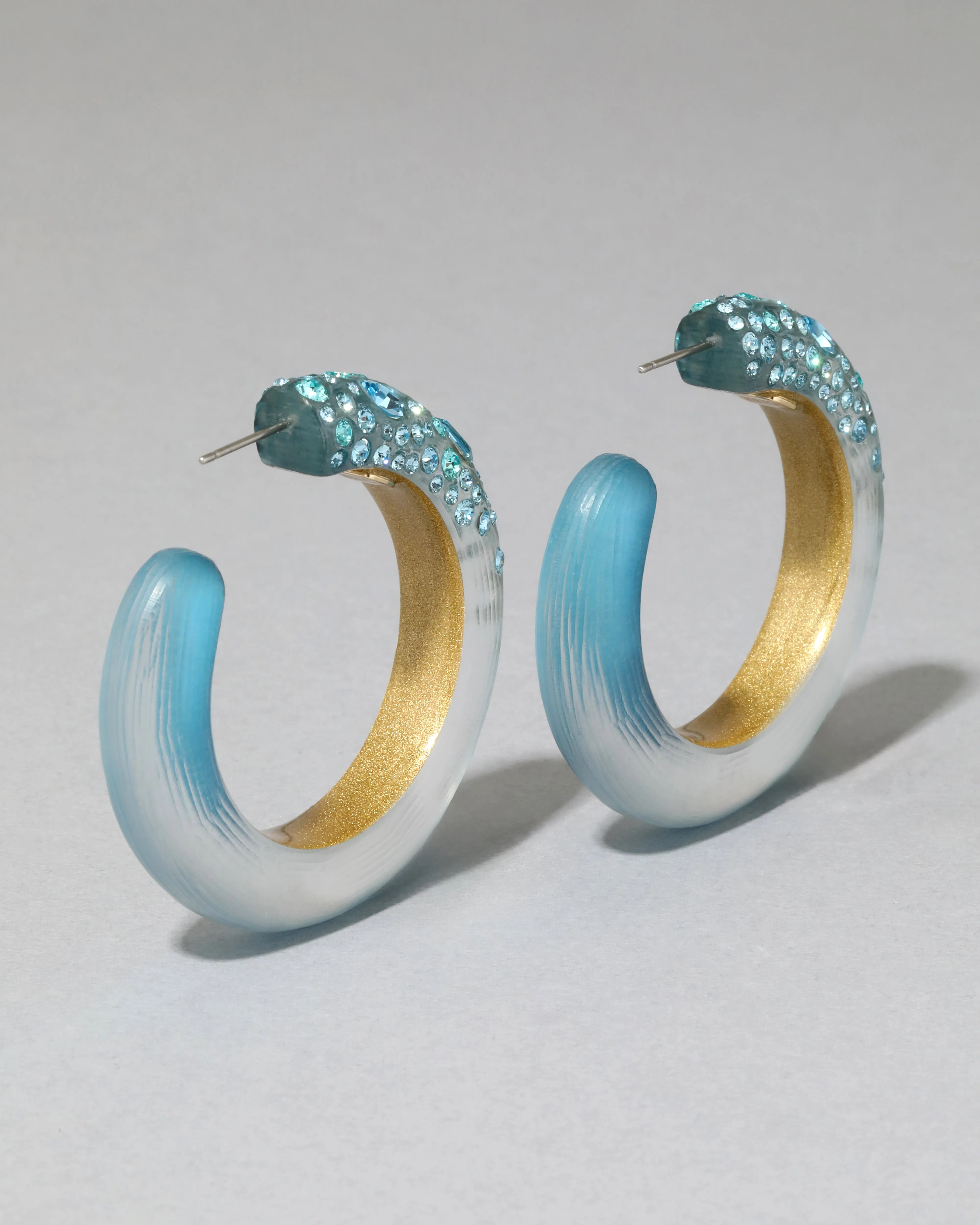 Confetti Crystal Lucite Hoop Earring- Bermuda Blue sold by Alexis Bittar product image thumbnail 5
