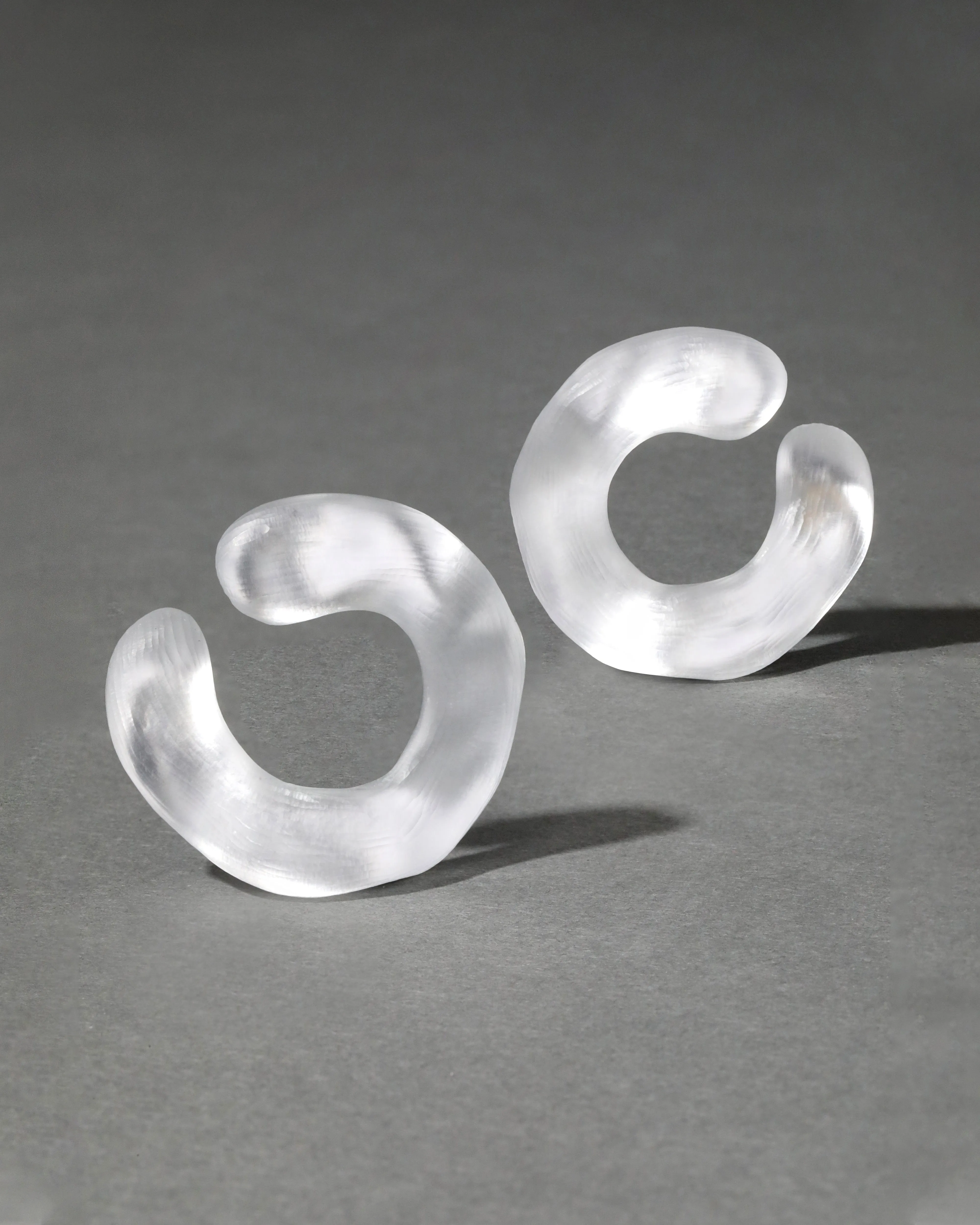 Lucite Large Front Facing Hoop Earring - Silver sold by Alexis Bittar