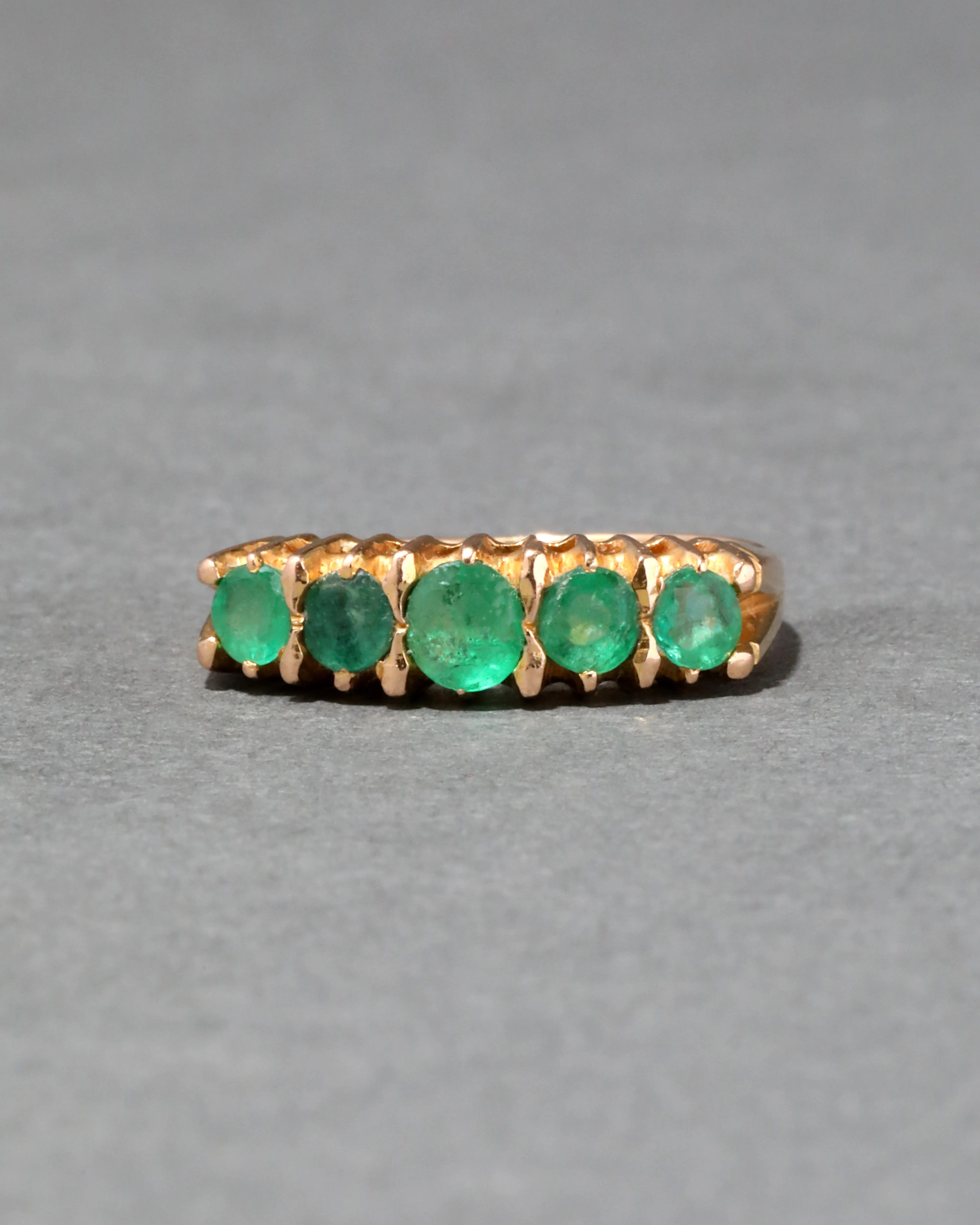 Vintage 22k Gold Graduated Emerald Stacking Band Ring sold by Alexis Bittar product image thumbnail 3