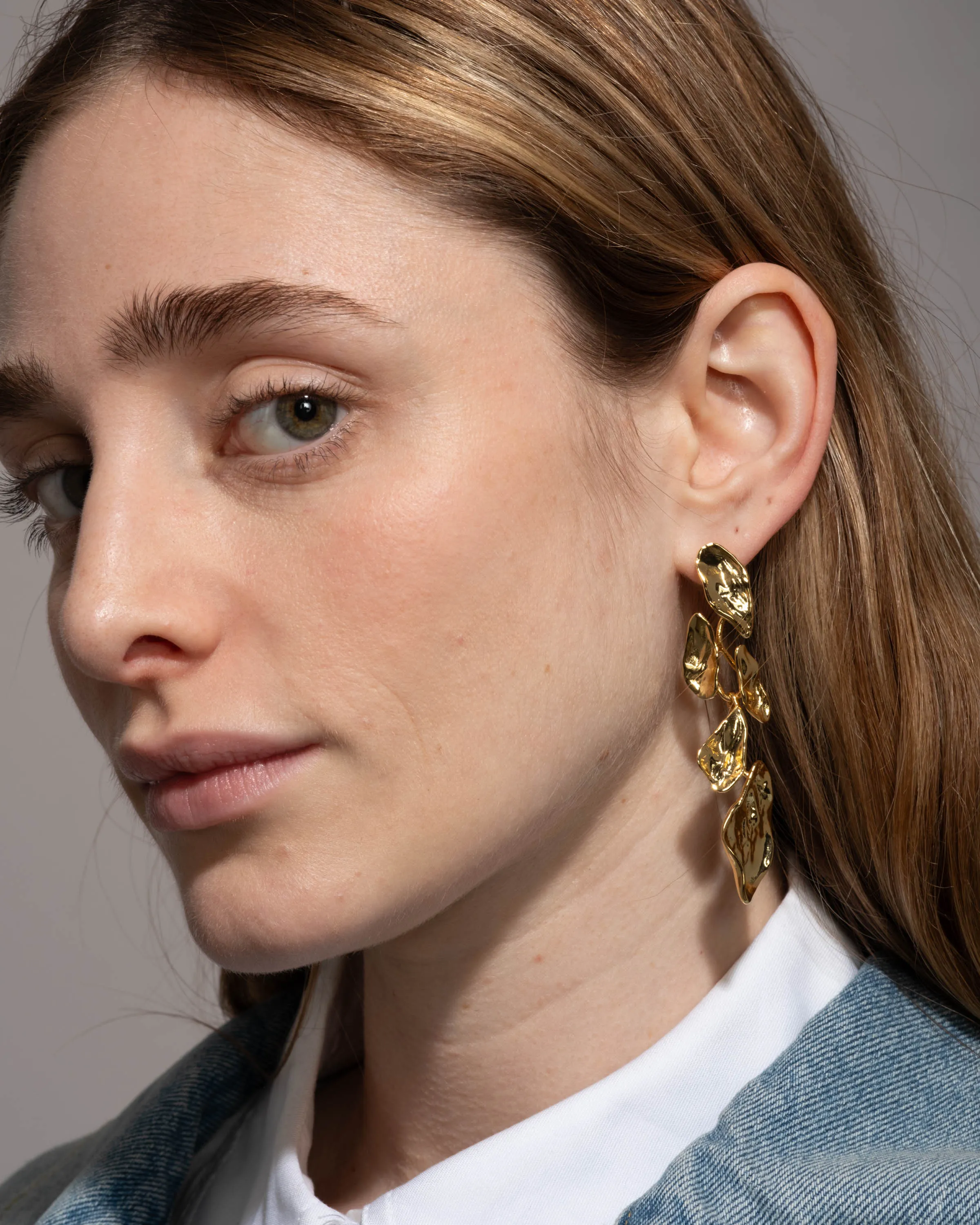 Mosaic Molten Gold Post Earring sold by Alexis Bittar product image thumbnail 3