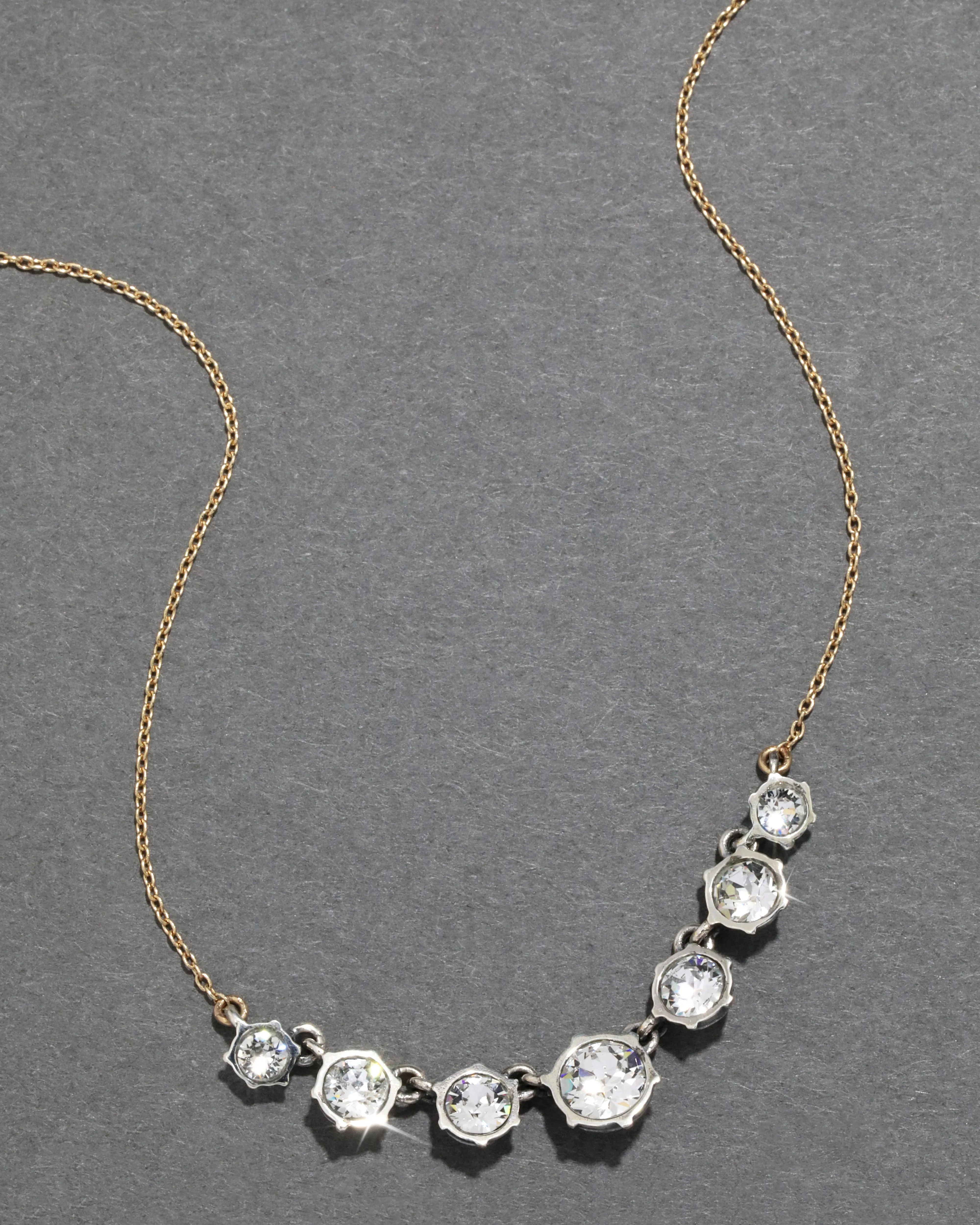 Sterling Silver & 14k Gold Cut Luminous Crystal Petite Graduated Necklace sold by Alexis Bittar